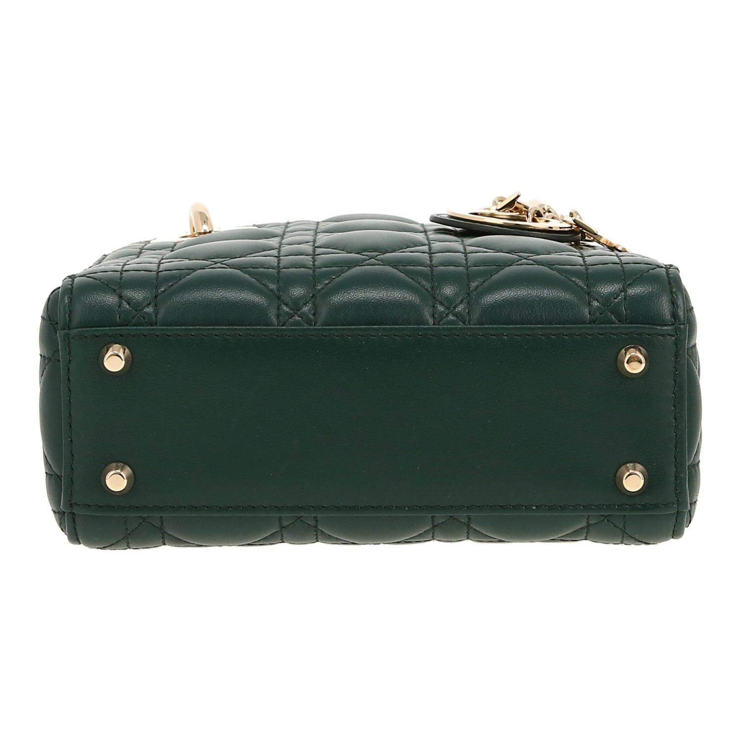 Dior Lady Dior mini shoulder bag in green leather cannage1:1High-quality replica