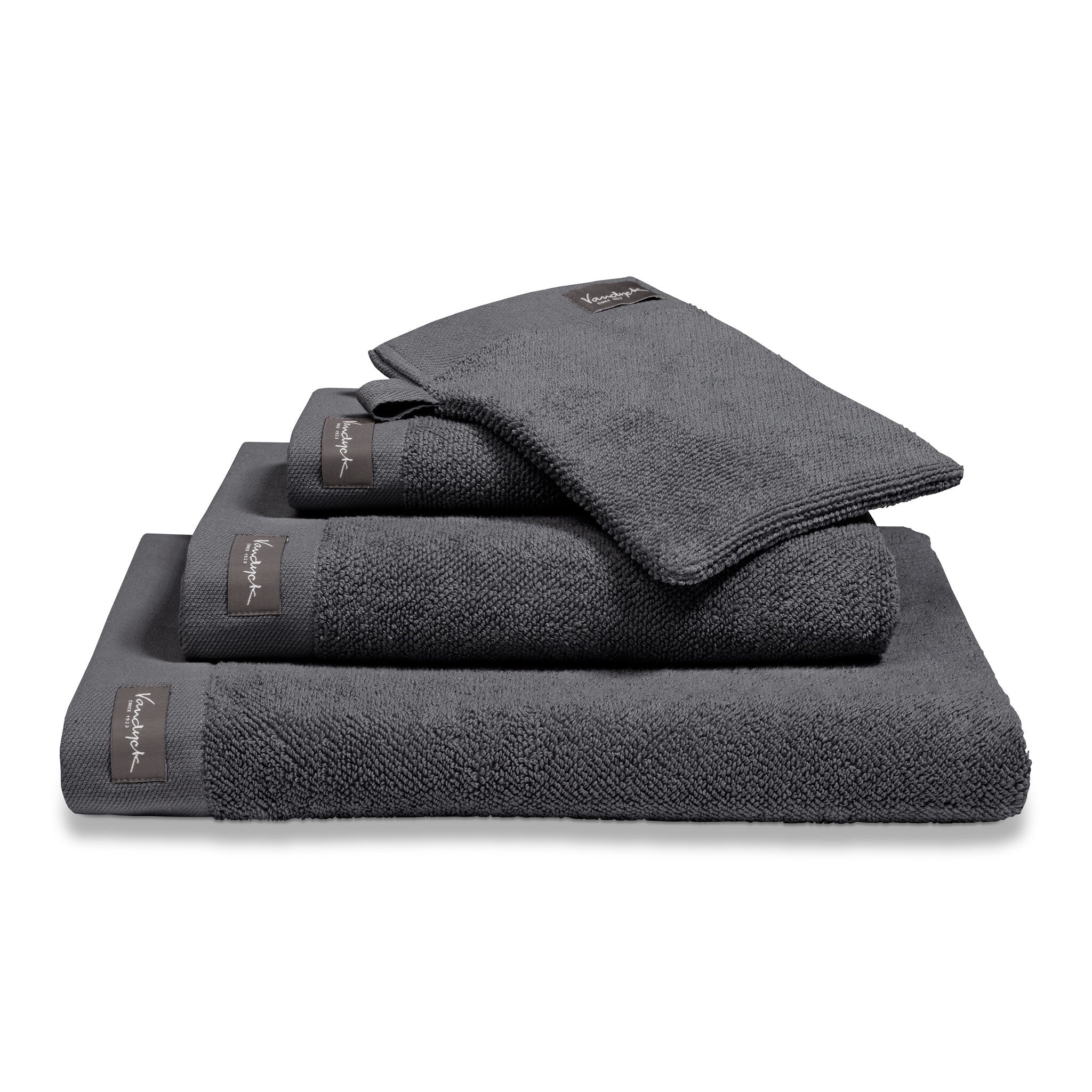 Gastendoek Home Uni Off Black   Zwart   Grijs   Katoen