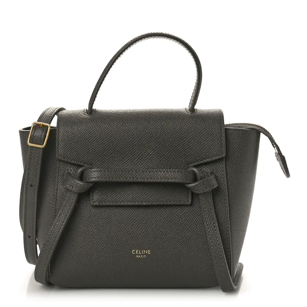 Replica Handbags – Celine Grey Grained Leather Mini Pico Belt Bag1:1High-quality replica
