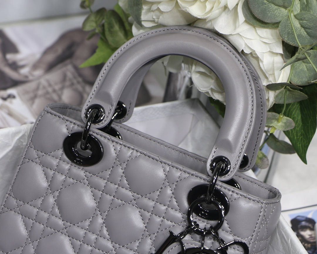 Small Lady Dior My Abcdior Bag Black/Grey/White For Women 8in/20cm1:1High-quality replica