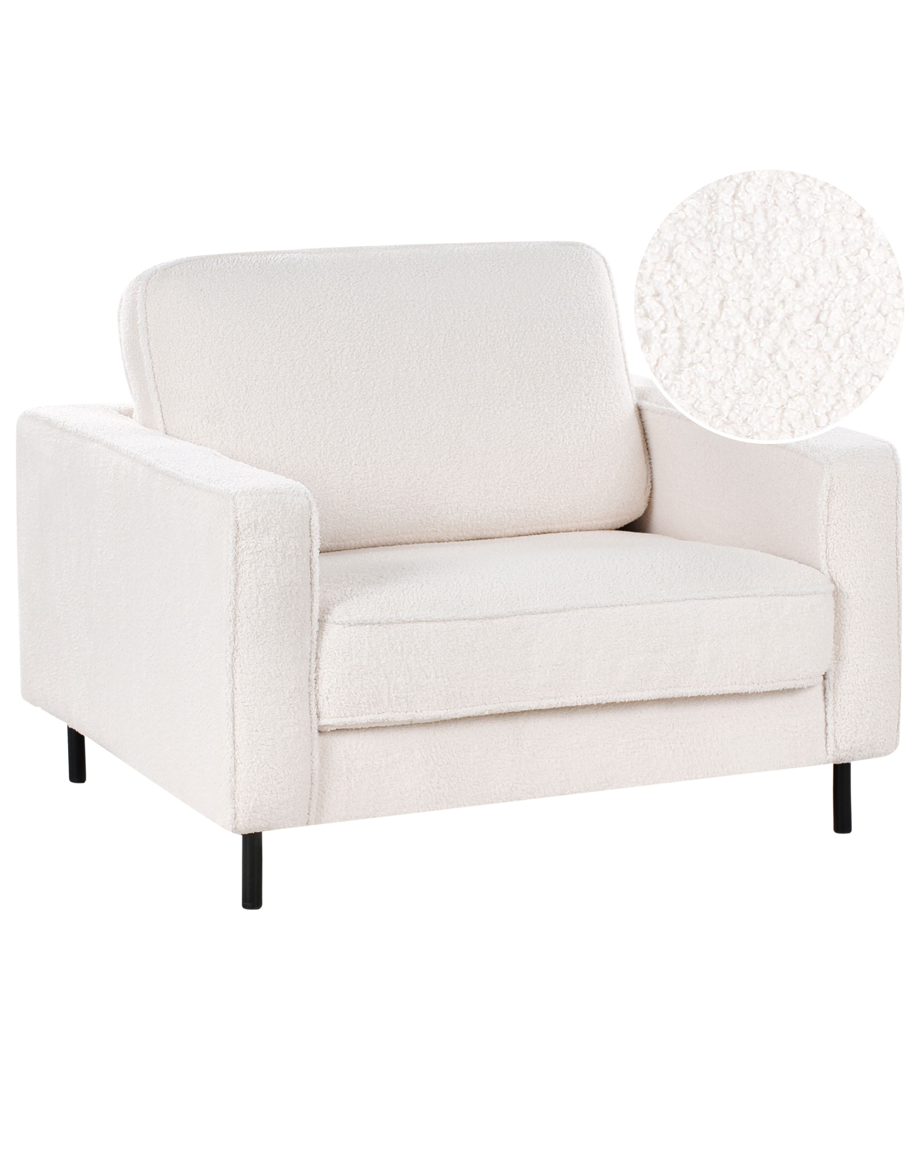 Armchair SAVALEN Boucle White