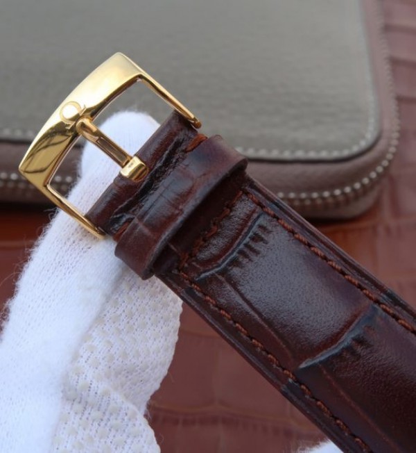 Replica Omega MKF De Ville 37mm YG White Dial YG Markers Leather Strap A2892 - Top club
