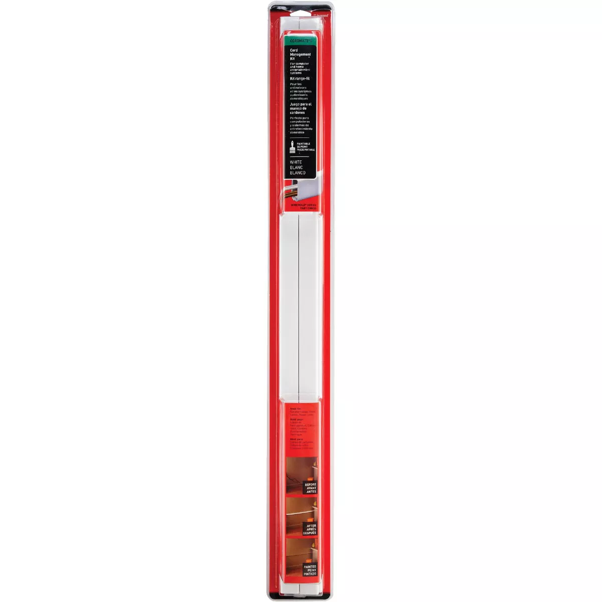 Wiremold CordMate 1 In. x 30 In. White Channel
