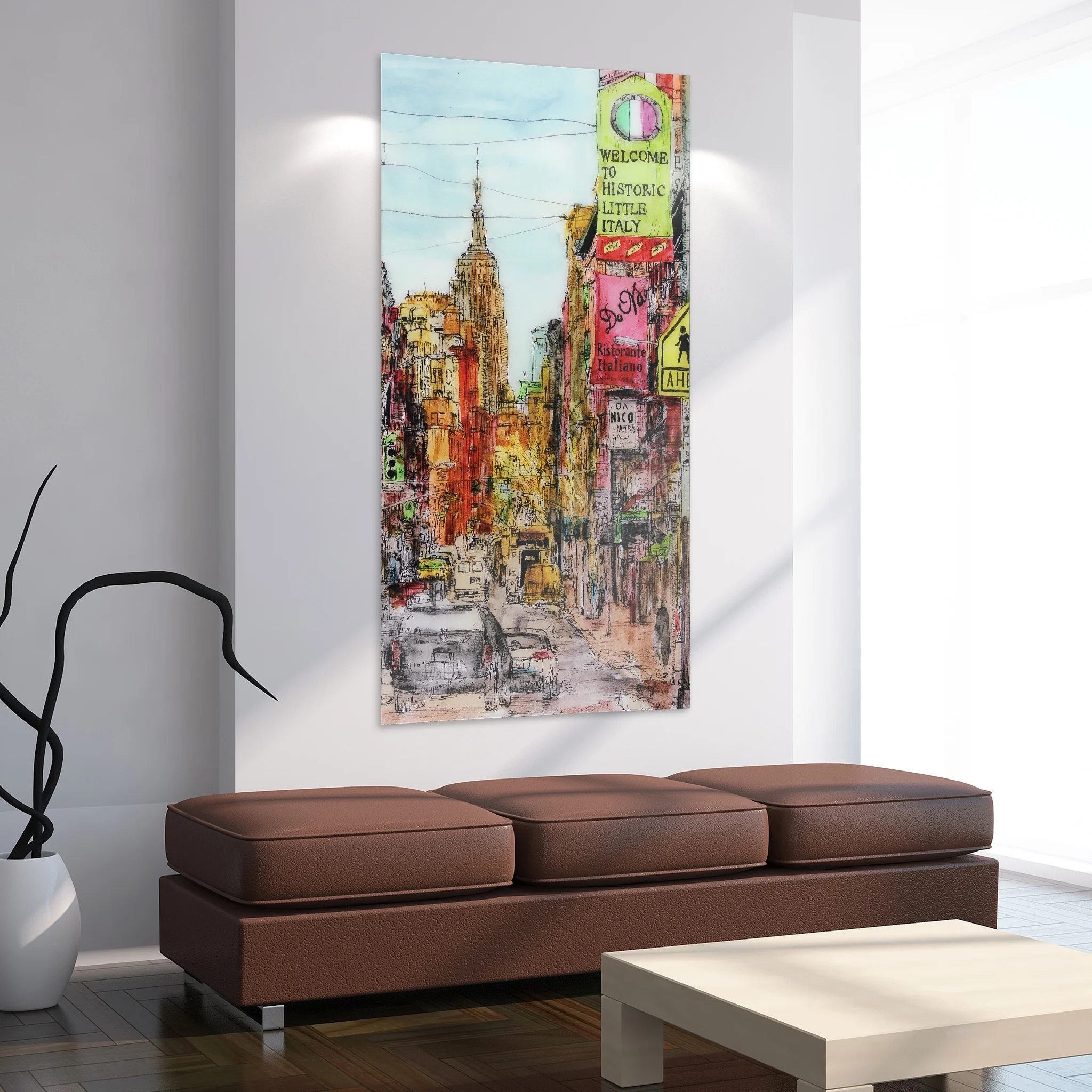 Empire Art Direct Blue Splash Frameless Free Floating Tempered Glass Panel Graphic Wall Art, 72" x 36", Ready to Hang - Image 44