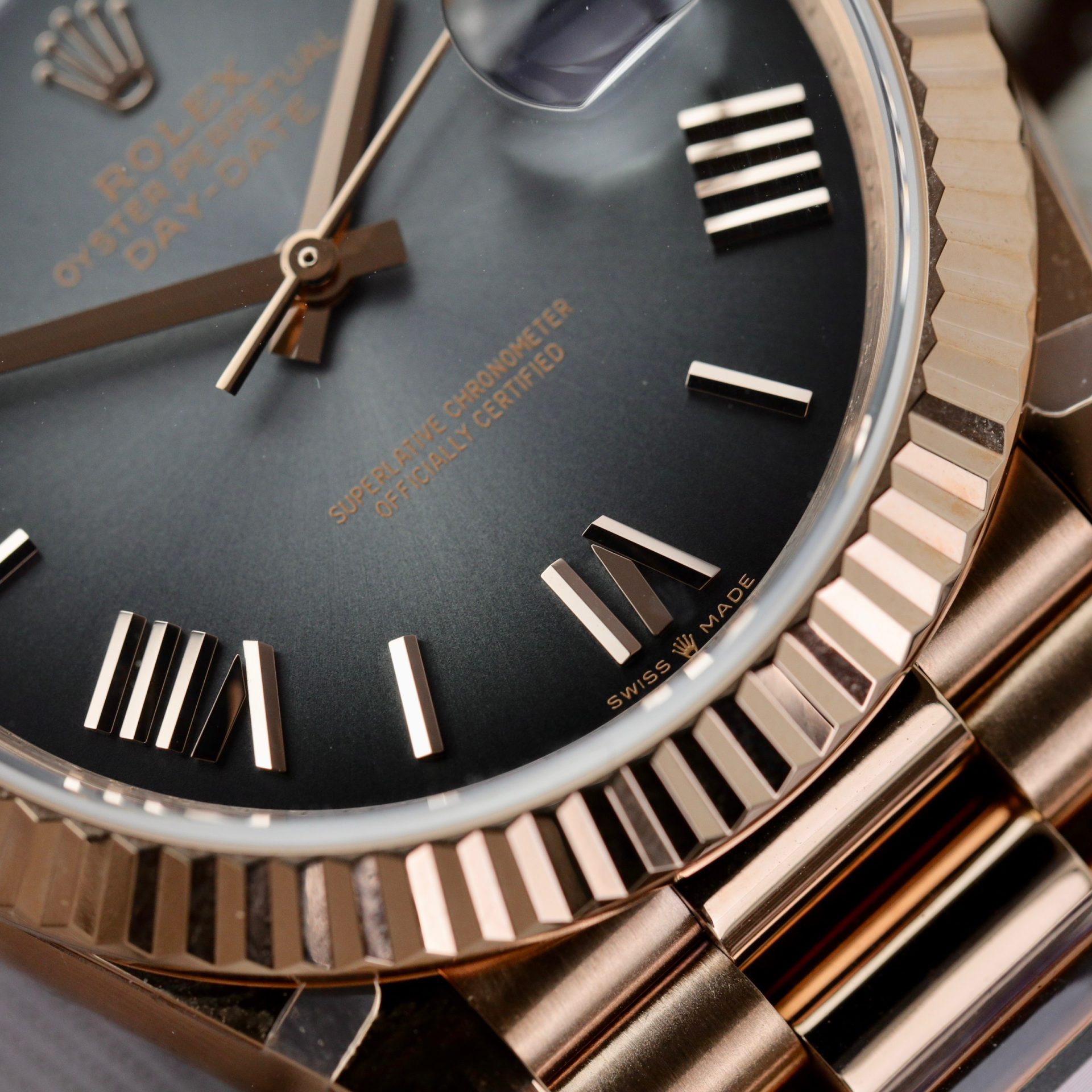 Rolex Clone Watch Day-Date Dial Gray Ombre 185 Grams QF Factory 40mm - Top club