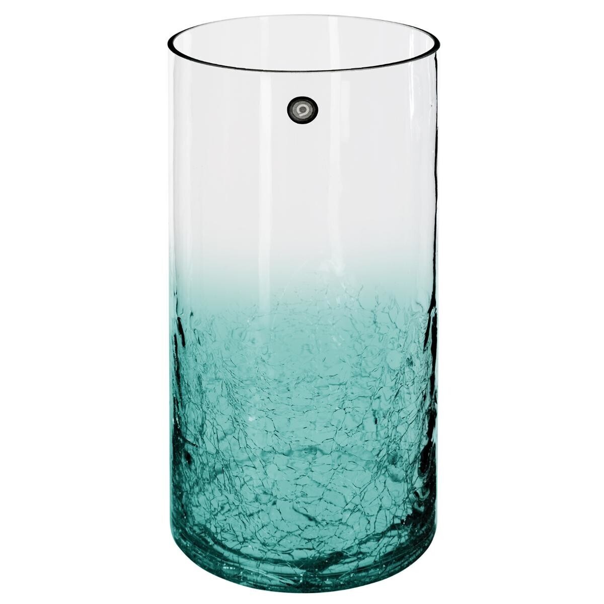 Cylinder vase, cracked glass H.30 cm