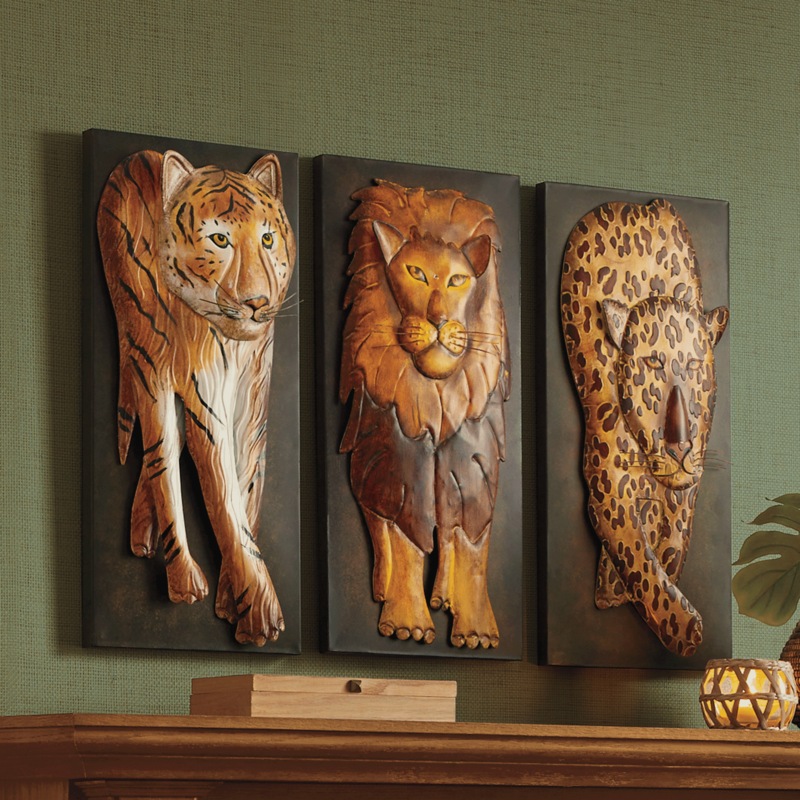 Set of 3 Wild Cats Wall Art - MIDNIGHT VELVET CATALOG