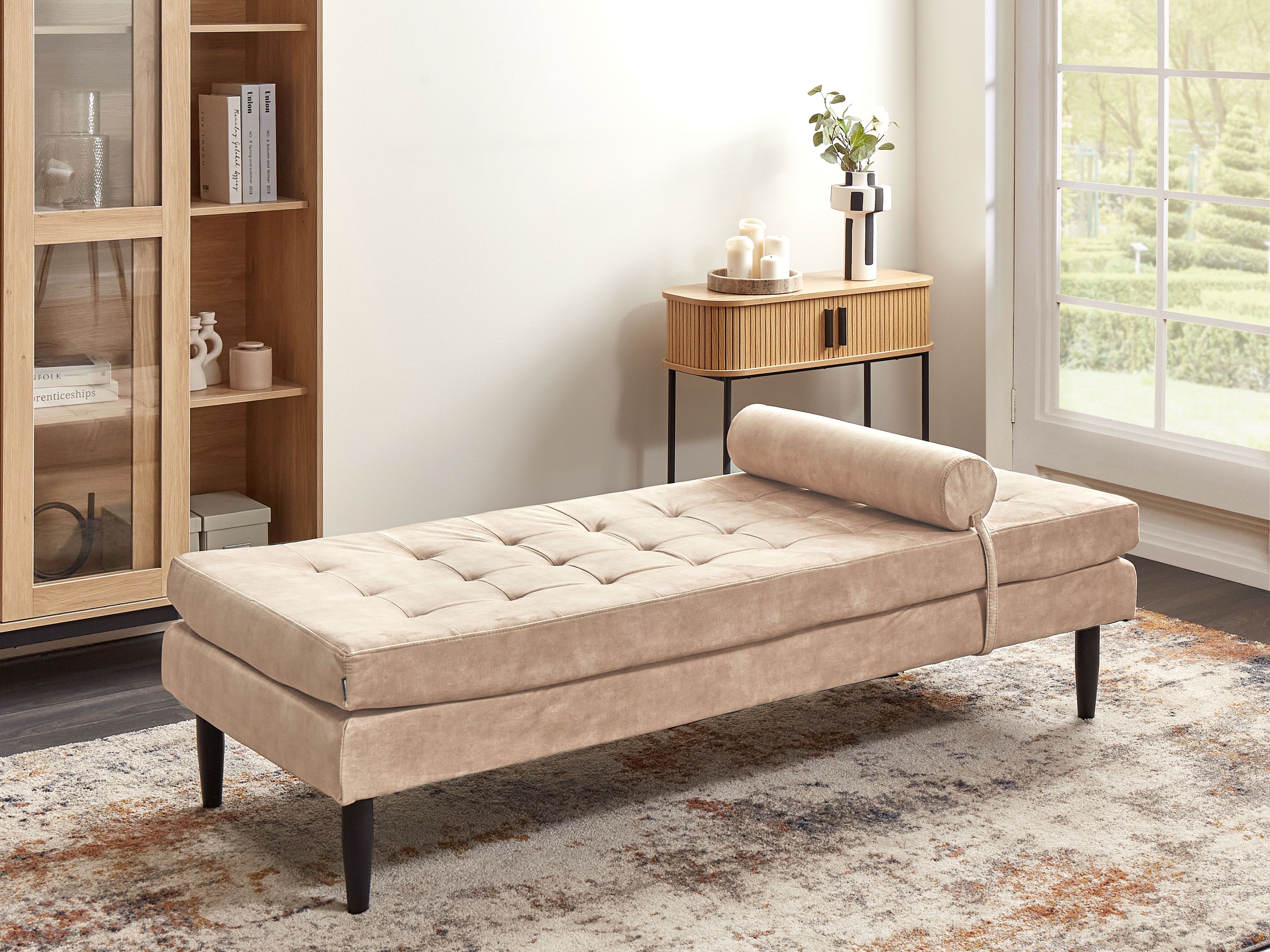 Chaise Longue USSEL Velvet Beige