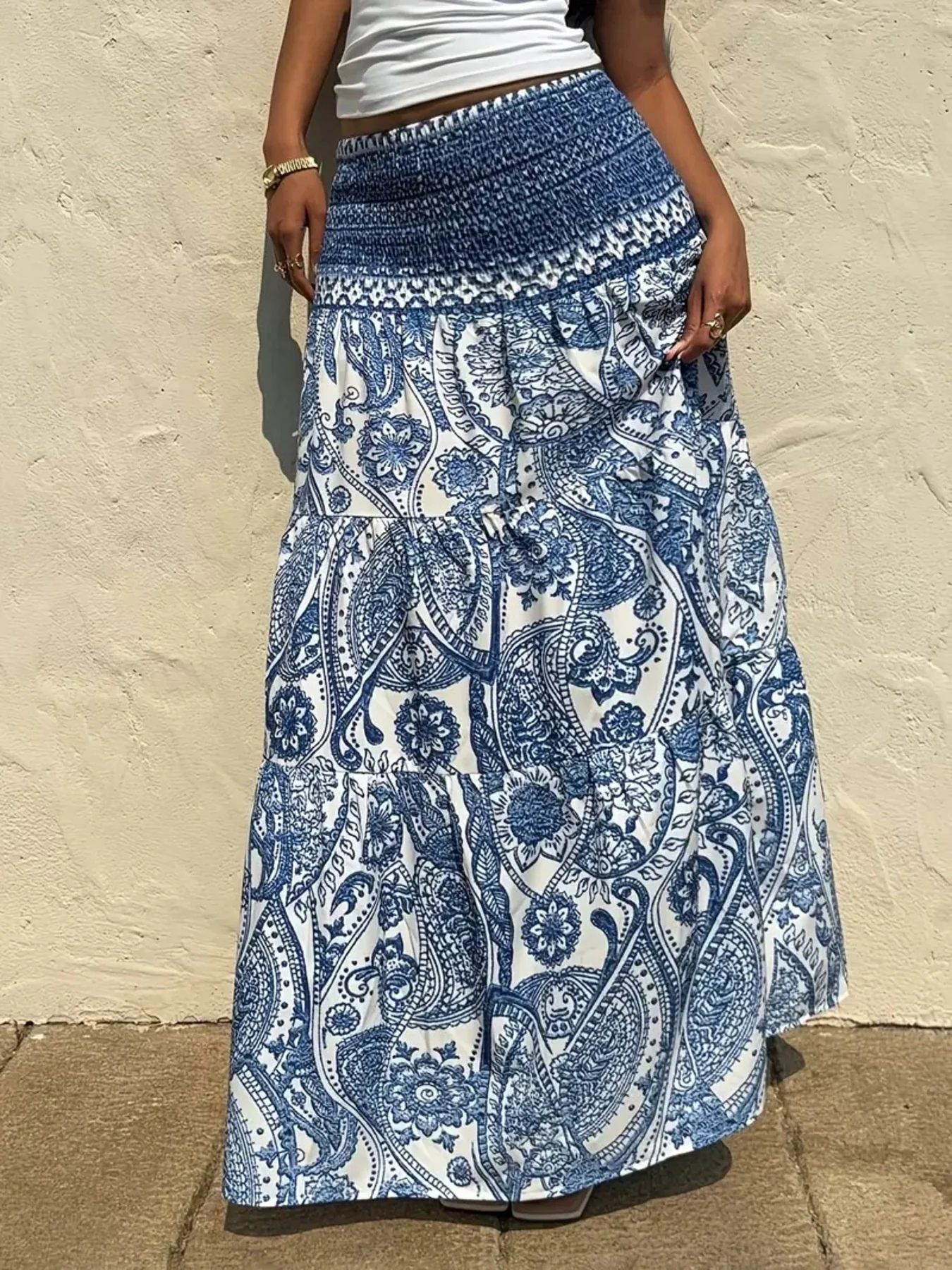 Paisley Print Maxi Skirt - ZKZOOK