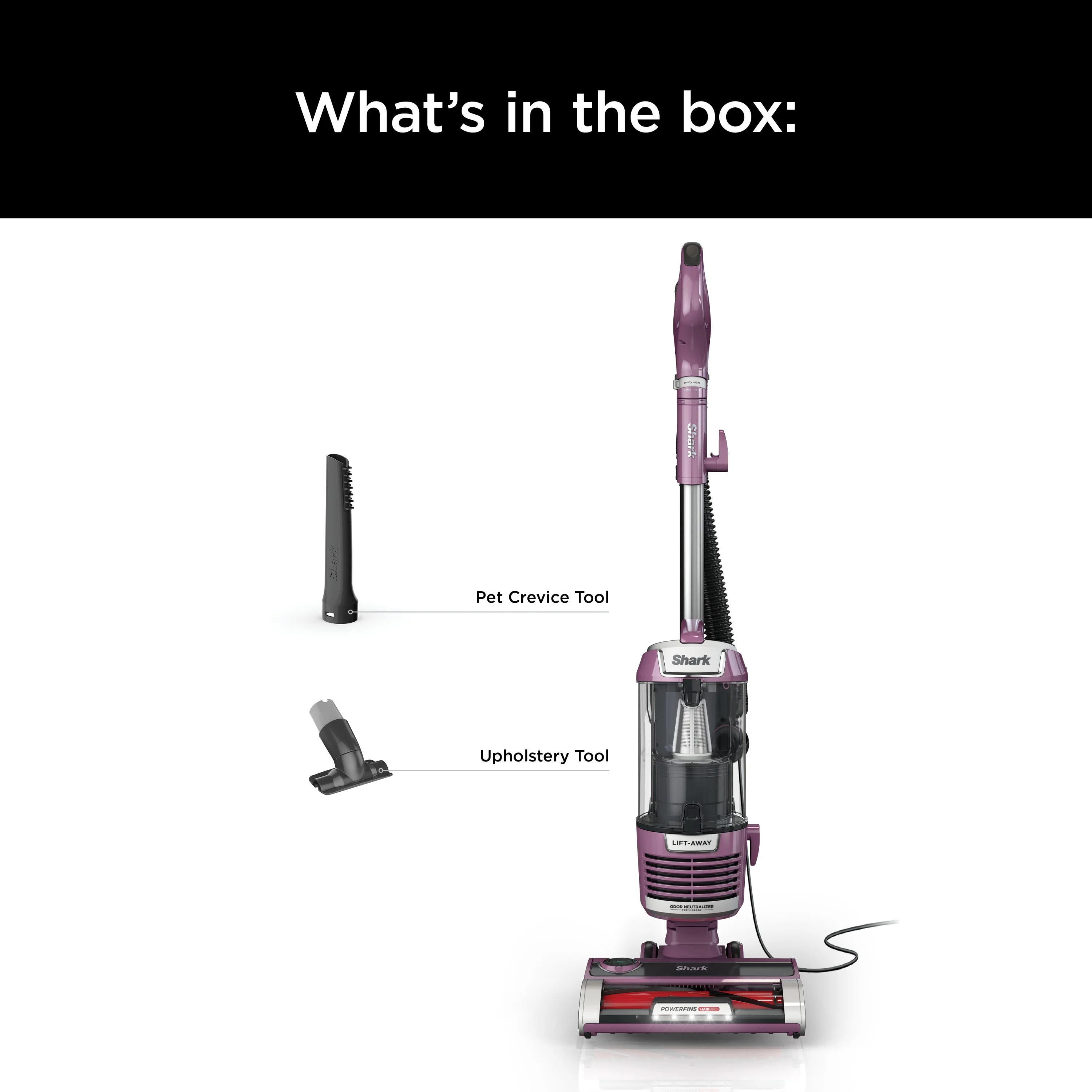 Shark Upright Vacuum, Lift-Away, Pet Friendly, Bagless, PowerFins HairPro & Odor Neutralizer Technology, Hard Floor and Carpet, Self Cleaning Brushroll, Anti Allergen &Swivel Steering , ZD550, Purple - Image 14