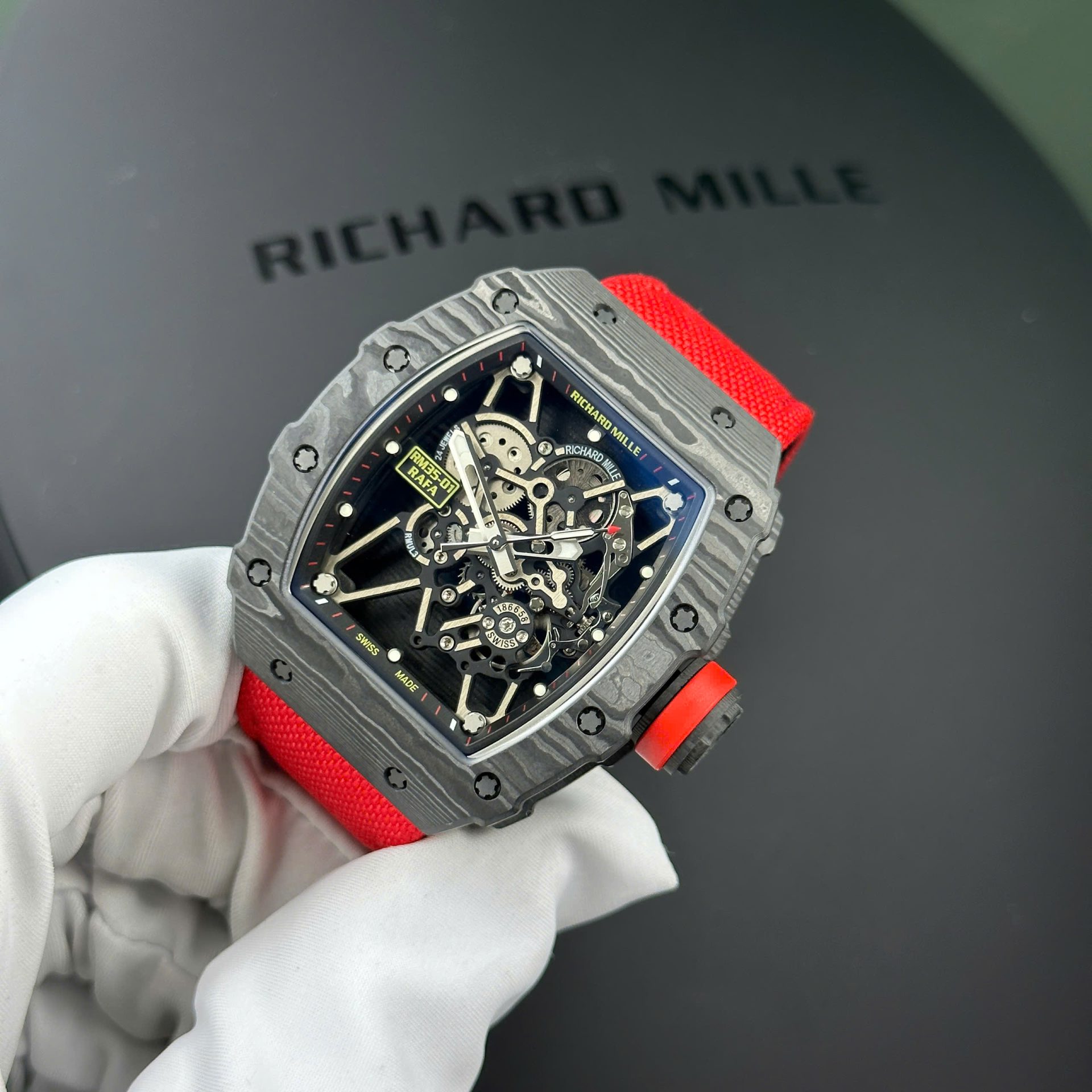 Richard Mille Replica Watches RM35-01 Rafael Nadal Carbon NTPT BBF Factory 44,5x50mm - Top club