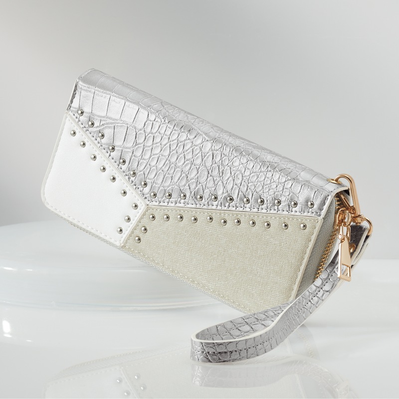 Mixed Media Wallet with Detachable Wrist Strap - MIDNIGHT VELVET CATALOG