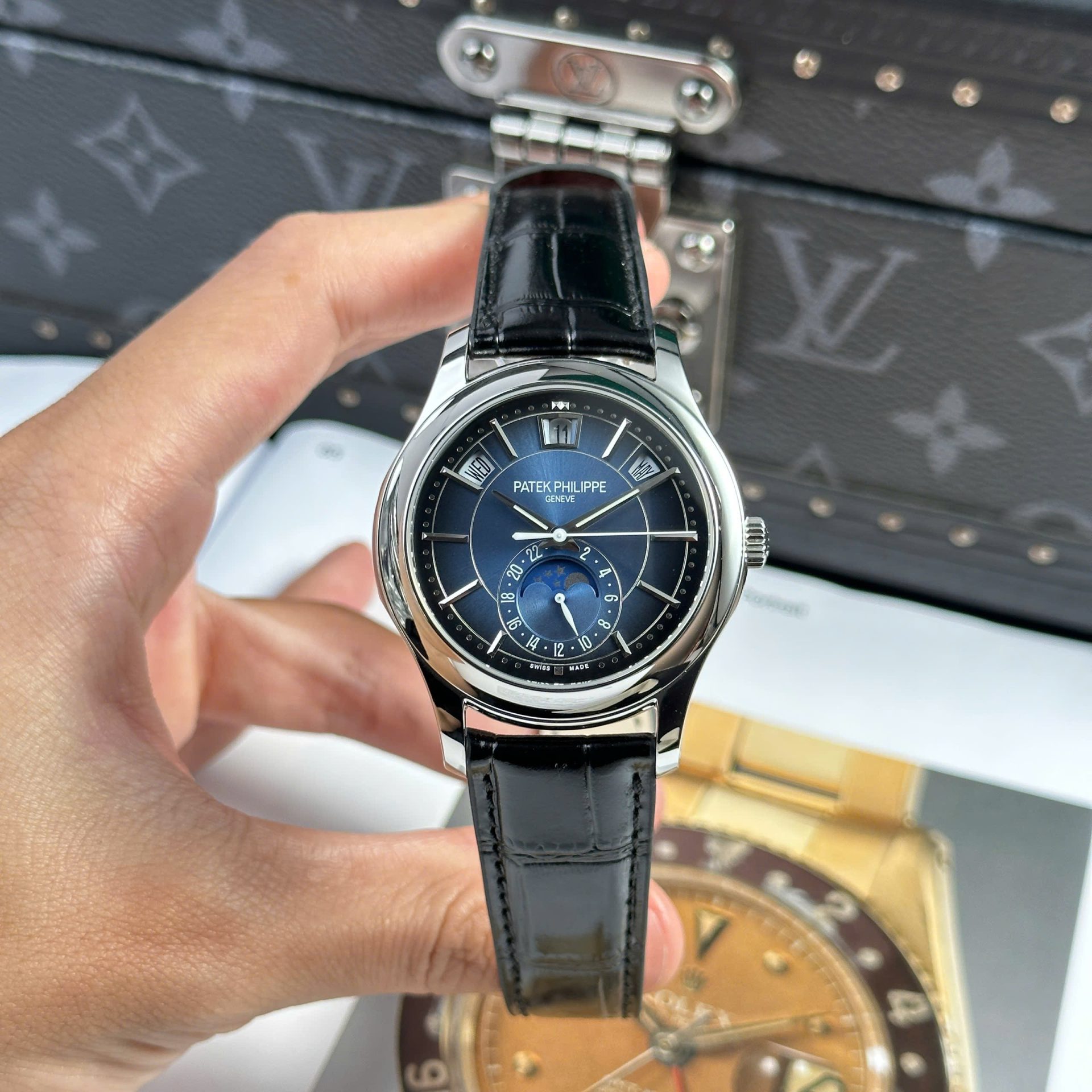 Patek Philippe Replica Watch Complications 5205G Blue Dial 40mm - Elite Watch Atelier