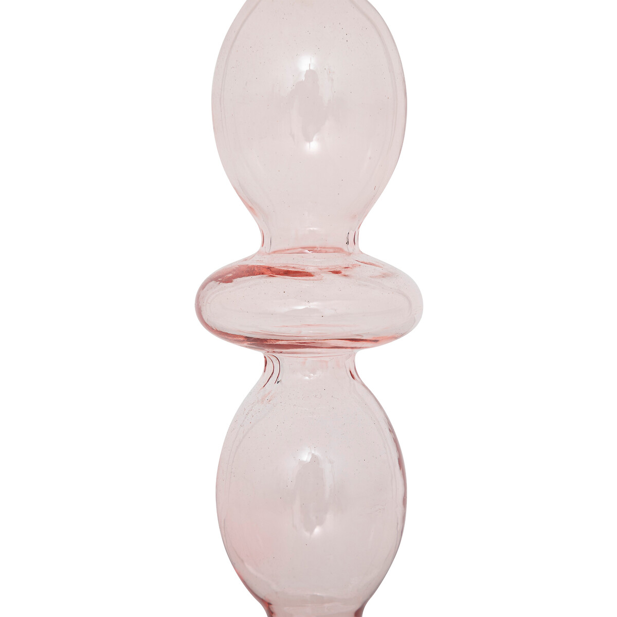 Candlestick, glass Light pink, H.25,7 cm