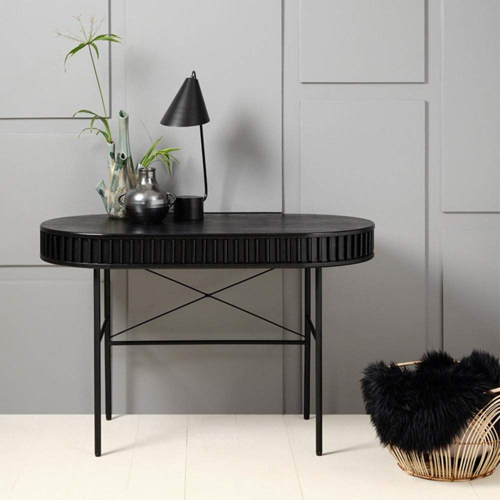 Olivine Redmer houten bureau zwart eiken - 120 x 60 cm