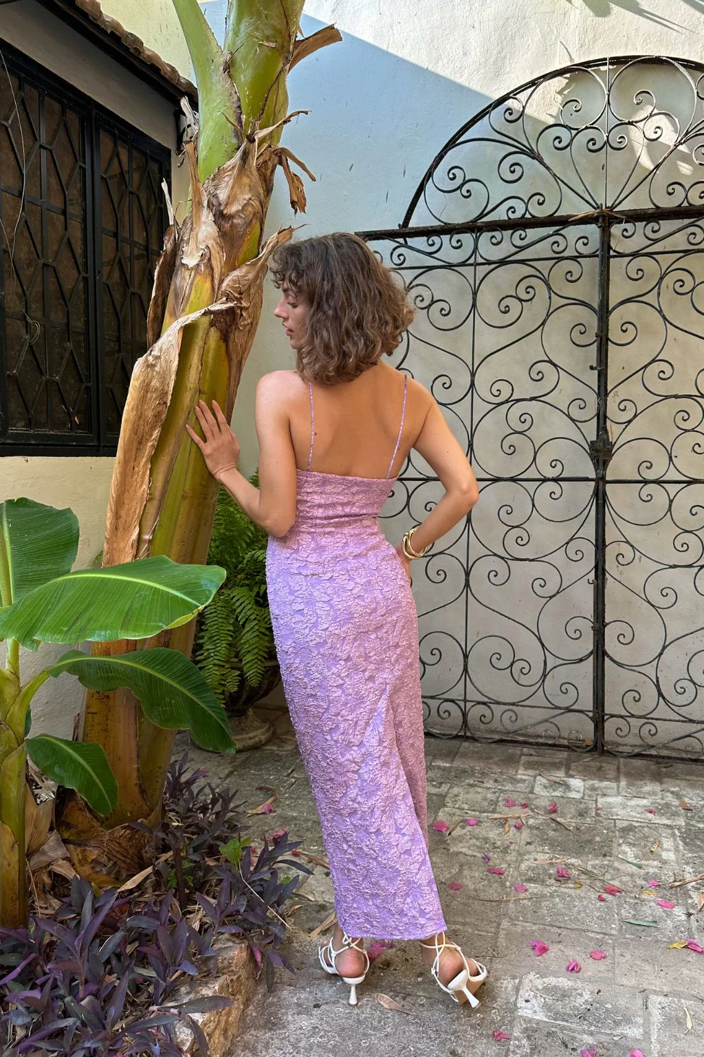 Ingrid Purple Floral Maxi Dress
