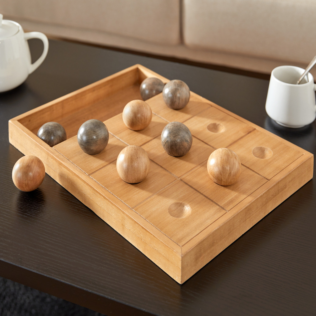 Tic-tac-toe "Jehan" Pine, Brown, 40x30 cm