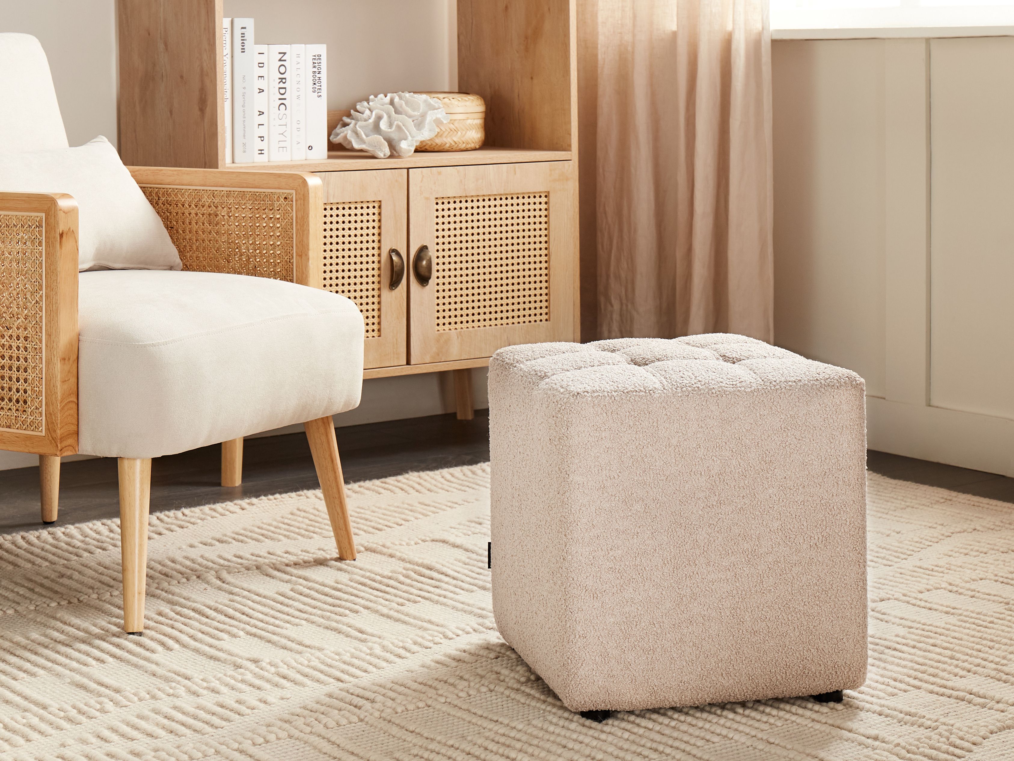 Pouffe KANSAS Boucle Beige