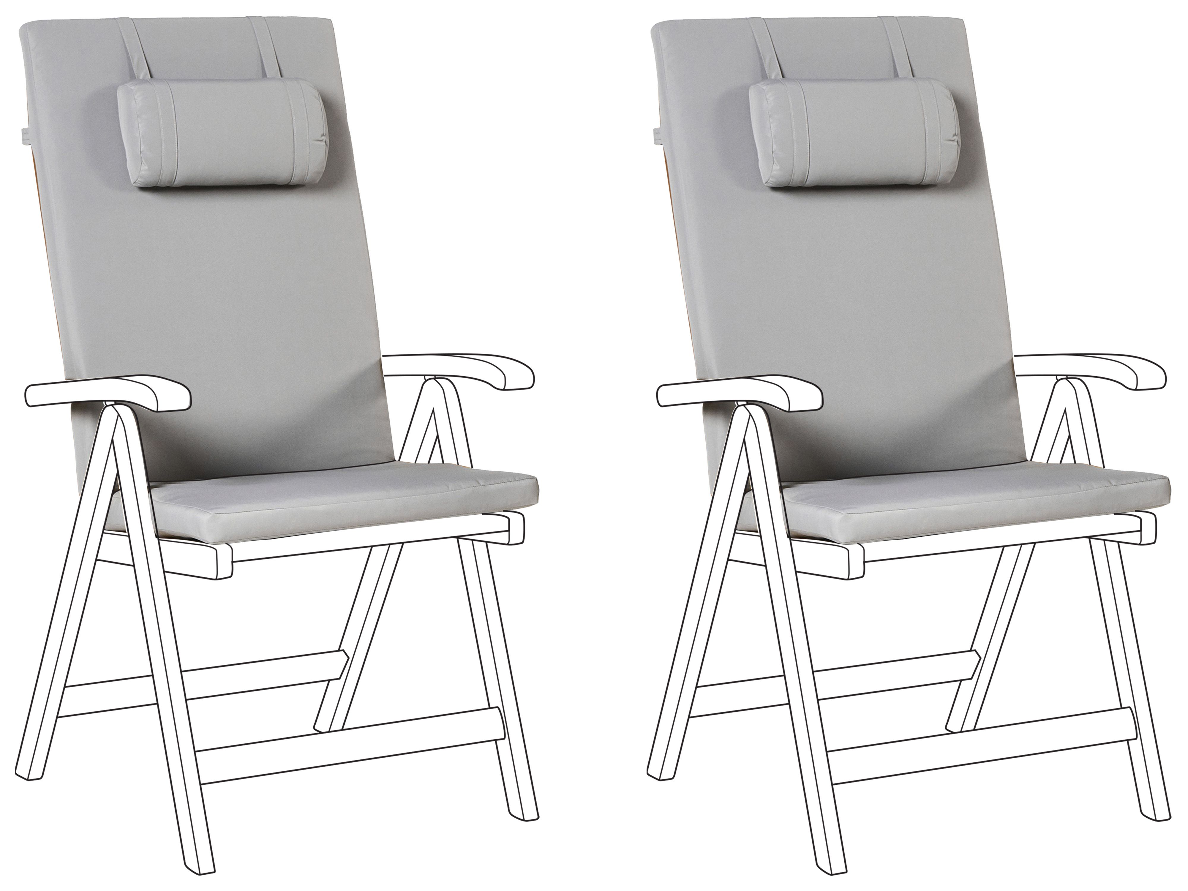 Set of 2 Back/Seat Cushions JAVA/AMANTEA PREMIUM 50 x 70 cm Light Grey