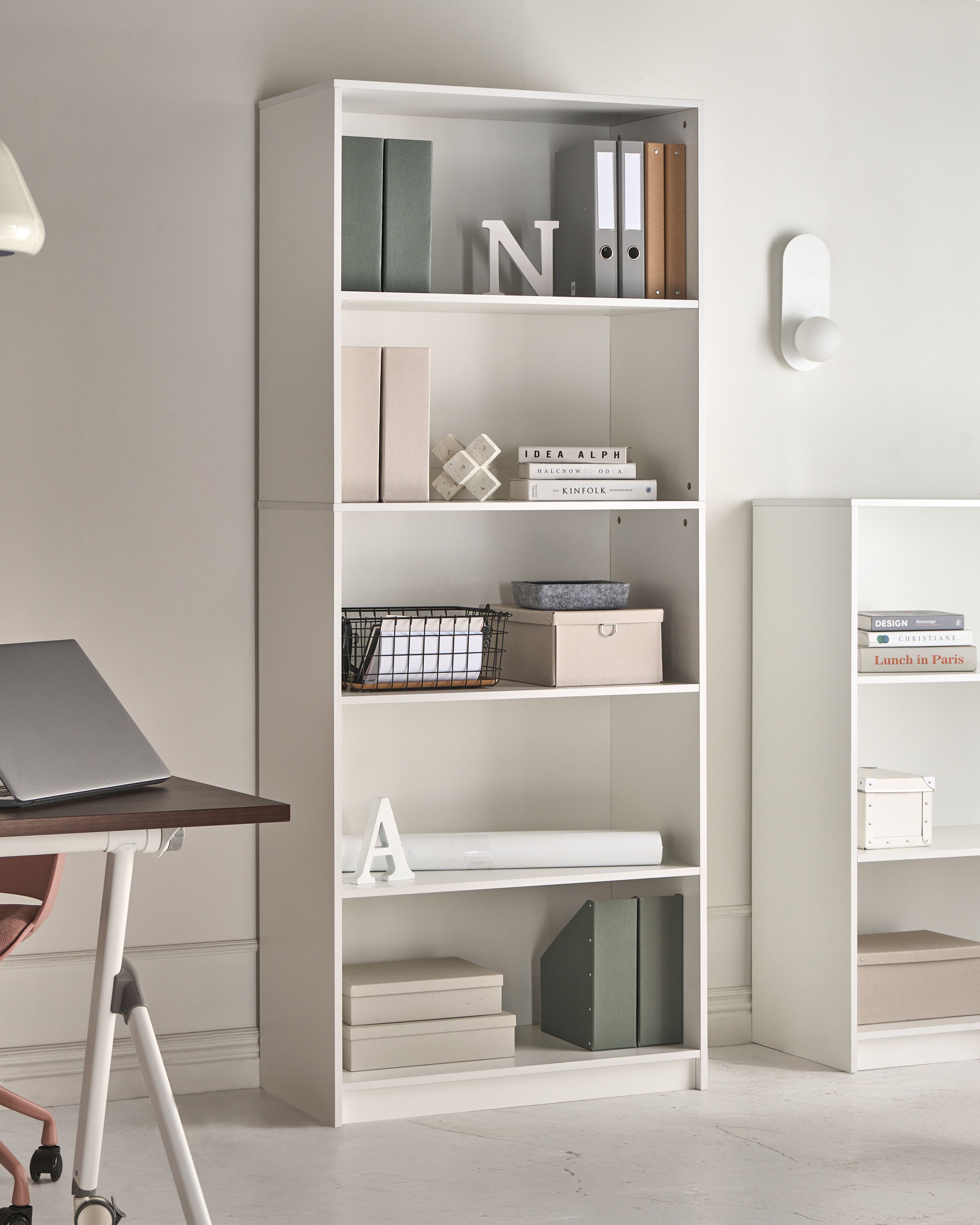 5 Tier Bookcase ZEHNA 197 cm White