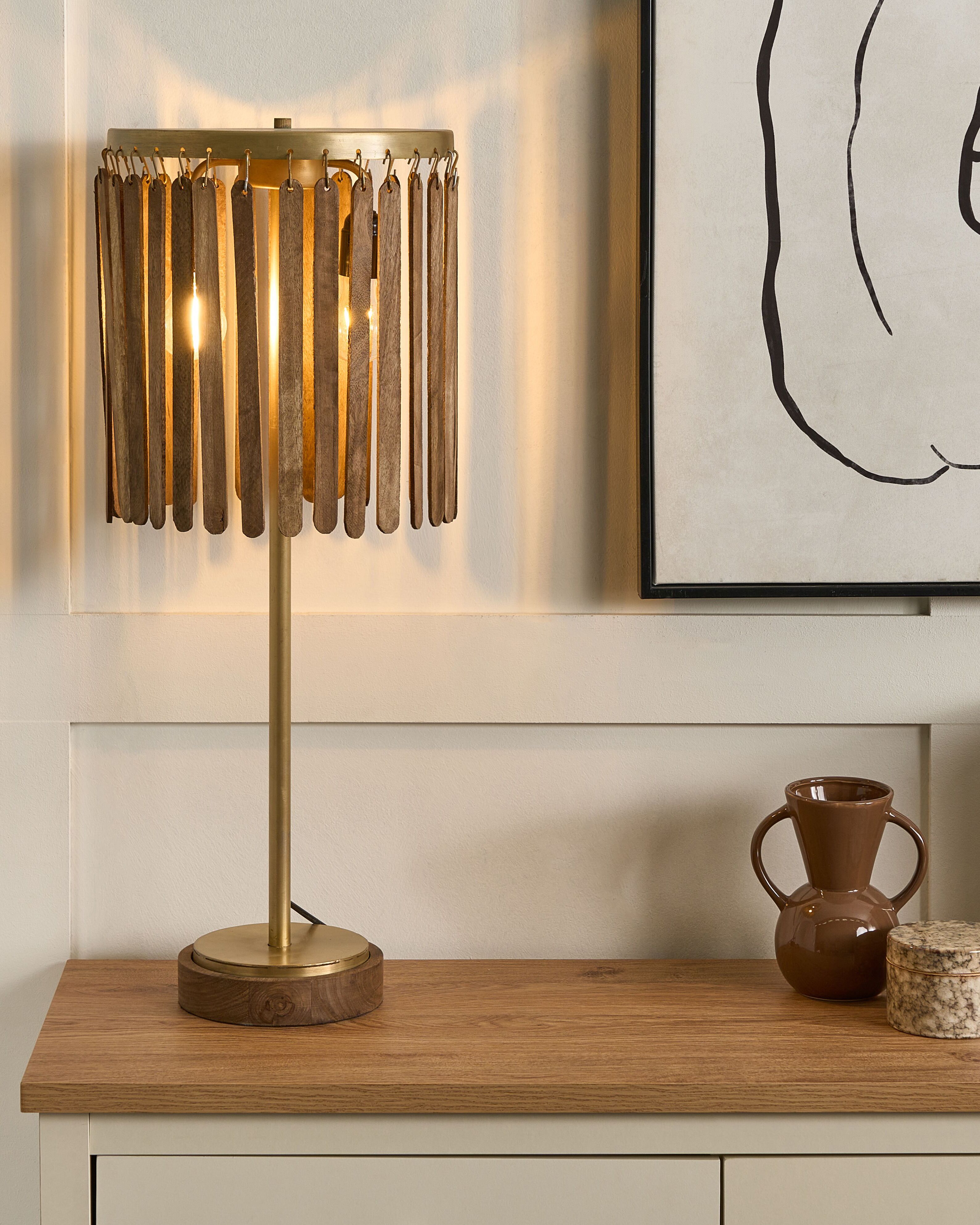 Table Lamp KAVERI Mango Wood Brown