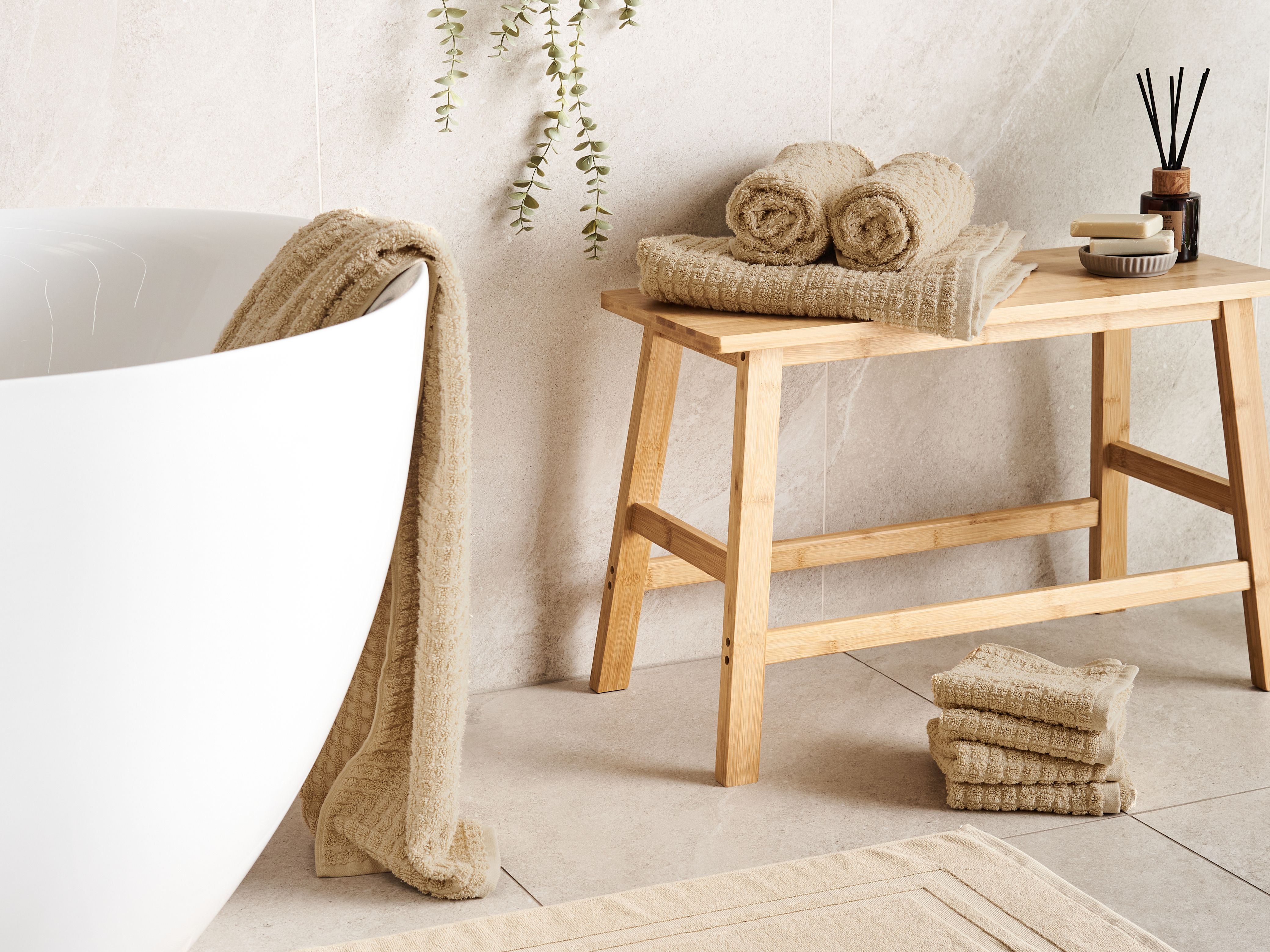 Set of 9 Towels ATAI Cotton Sand Beige