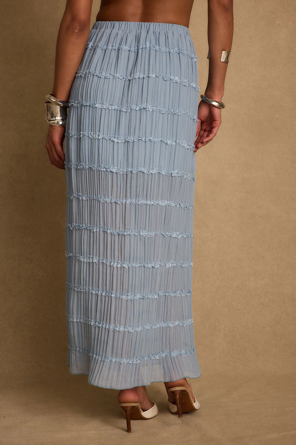 Azure Baby Blue Maxi Skirt