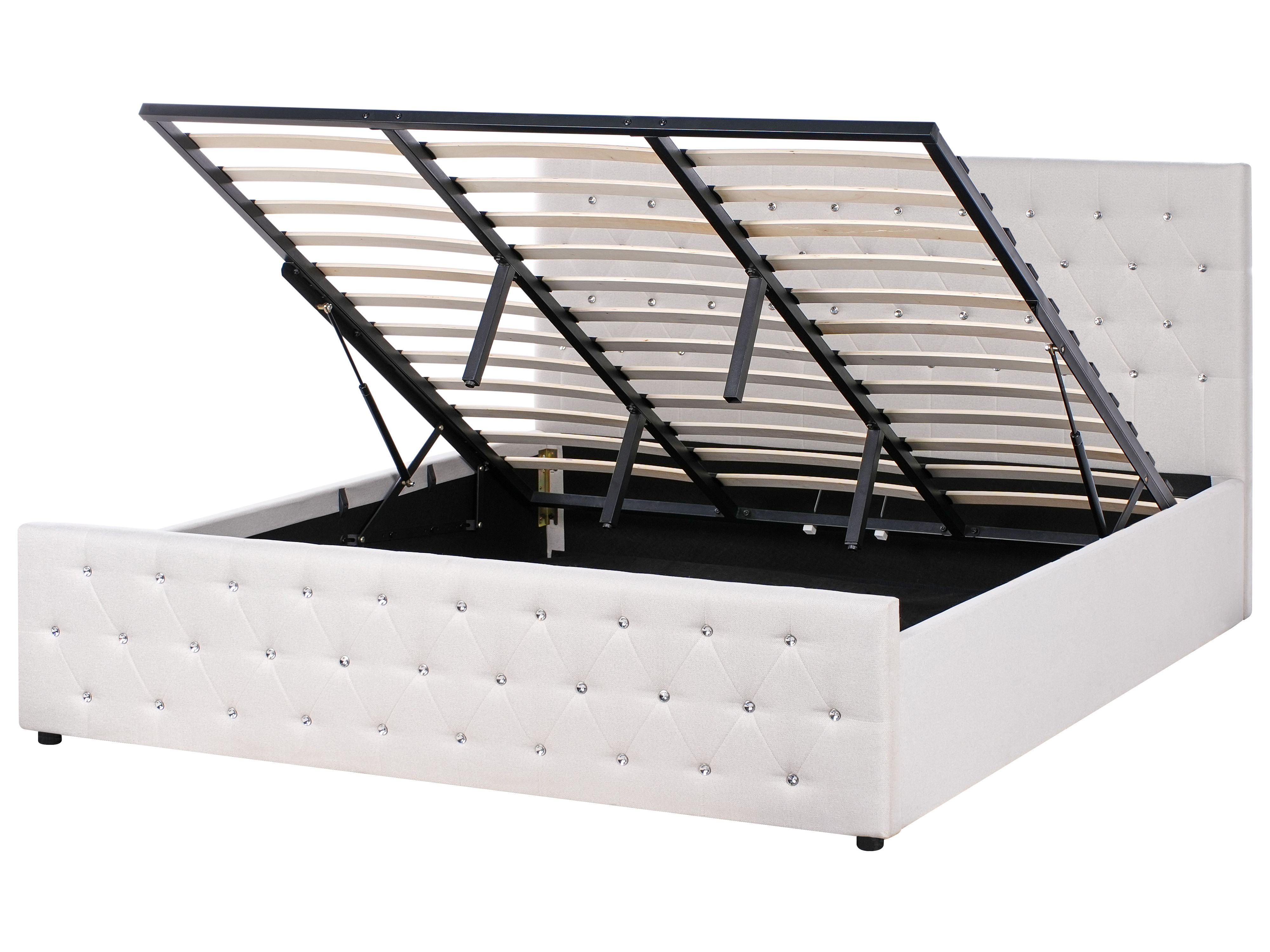 Ottoman Bed Fabric AMIENS 180 x 200 cm (EU Super King) Beige
