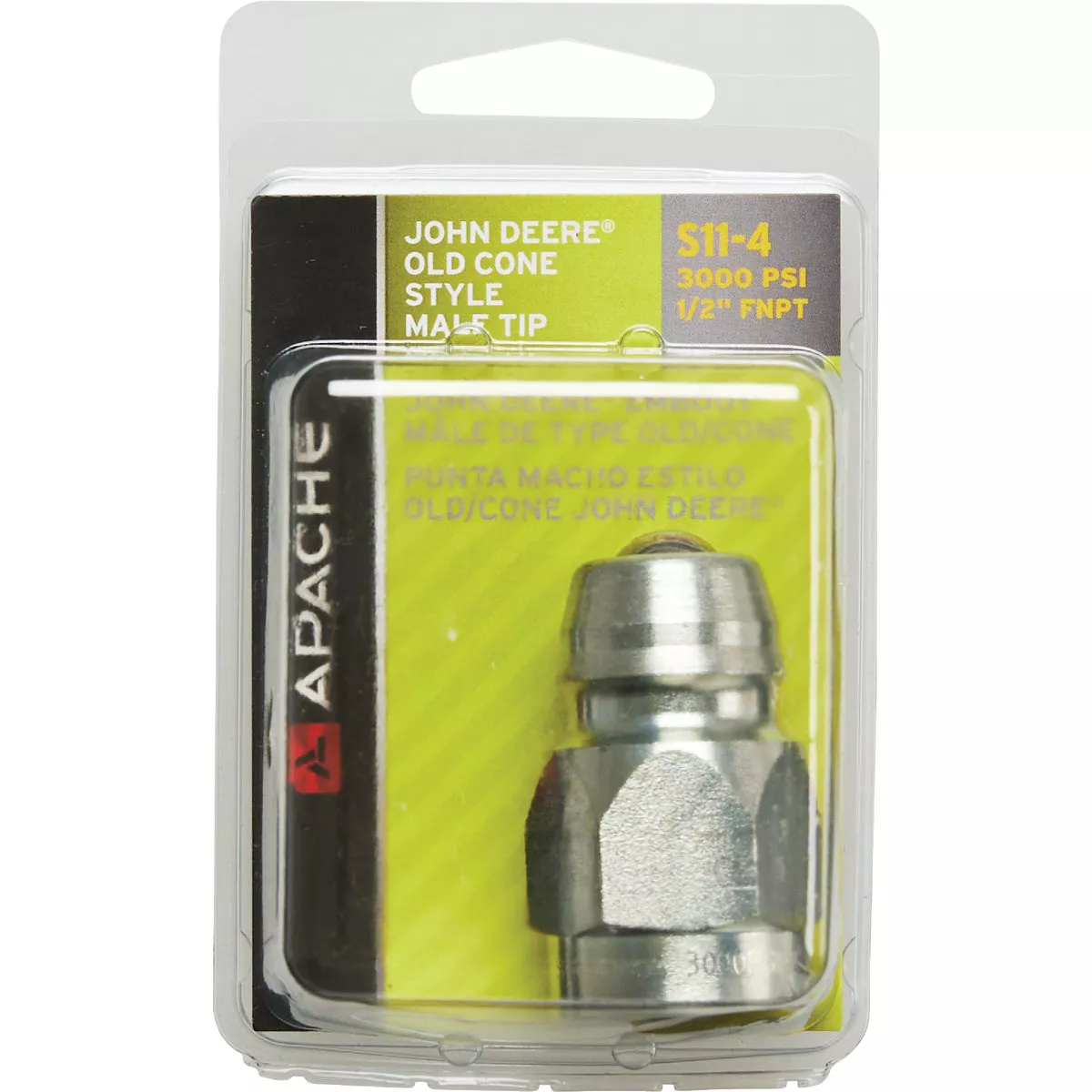 Apache John Deere Old Style Cone 1/2 In. FNPT Steel Male Tip Adapter