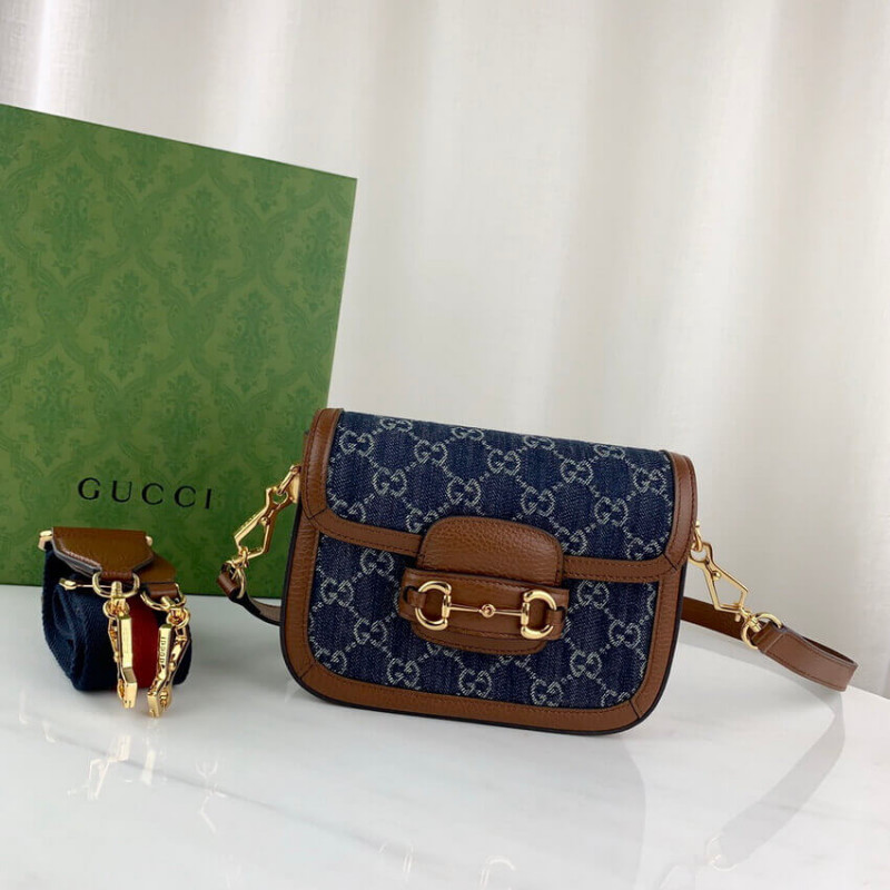 Replica Gucci Horsebit 1955 Denim Mini Bag 6585741:1High-quality replica