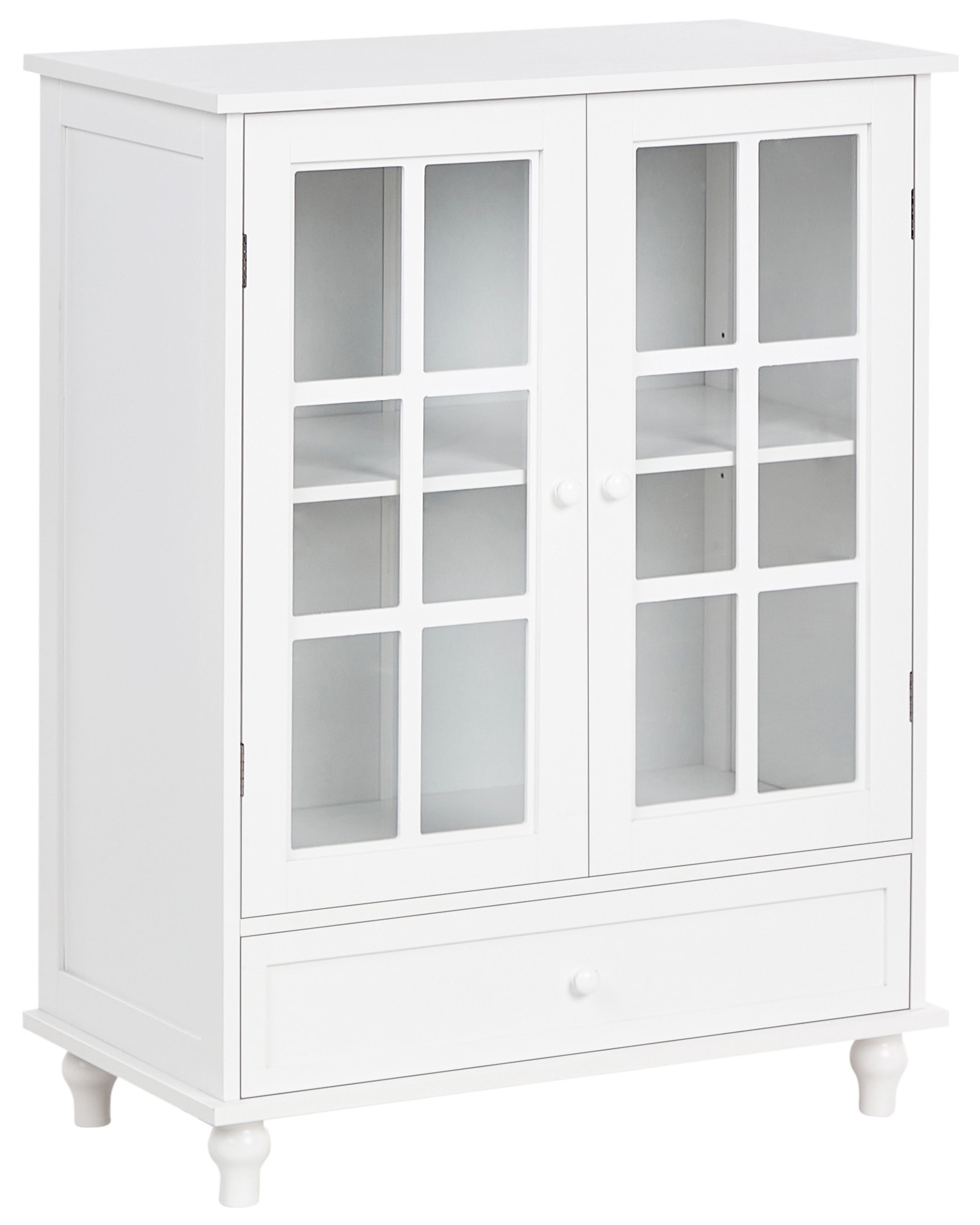 Glass Display Sideboard CARLET 71 cm White
