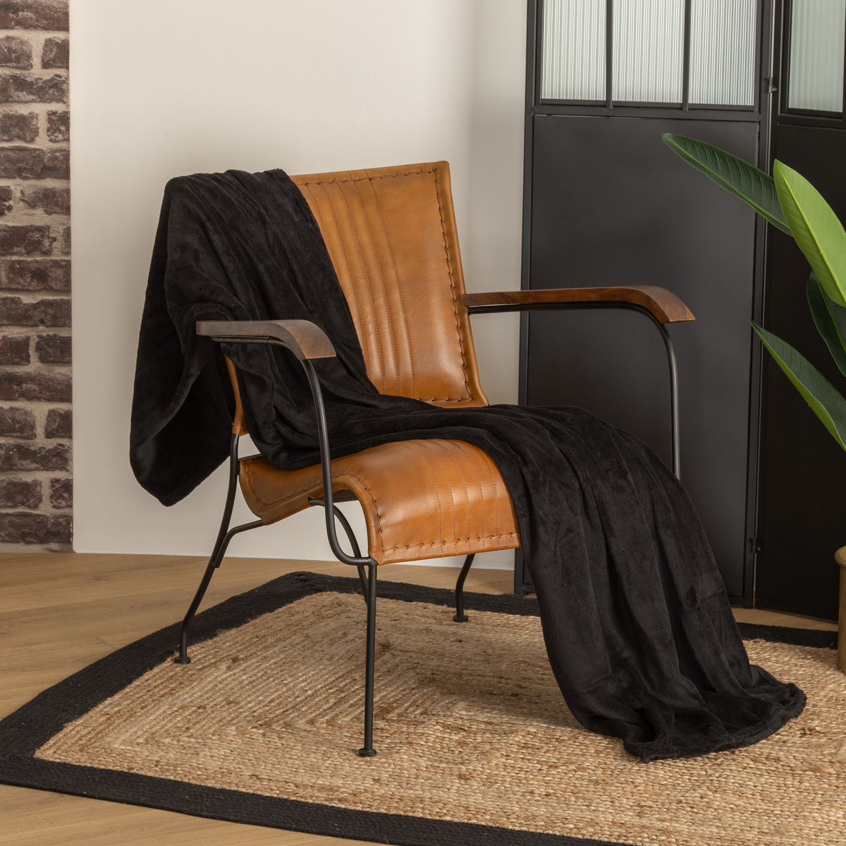 Microfibre plaid Black, 130x180 cm