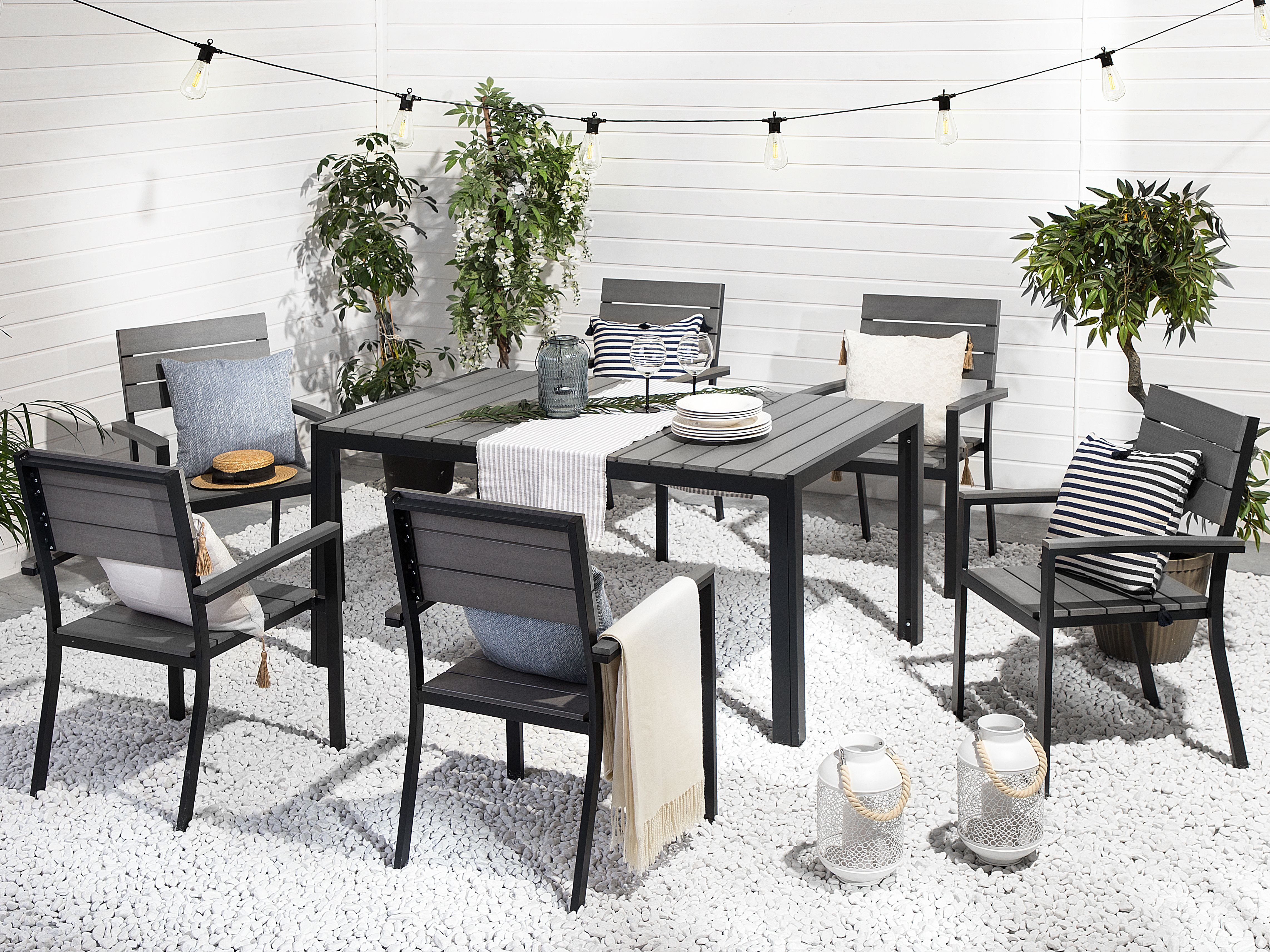 Garden Dining Set 6 Seater COMO Grey