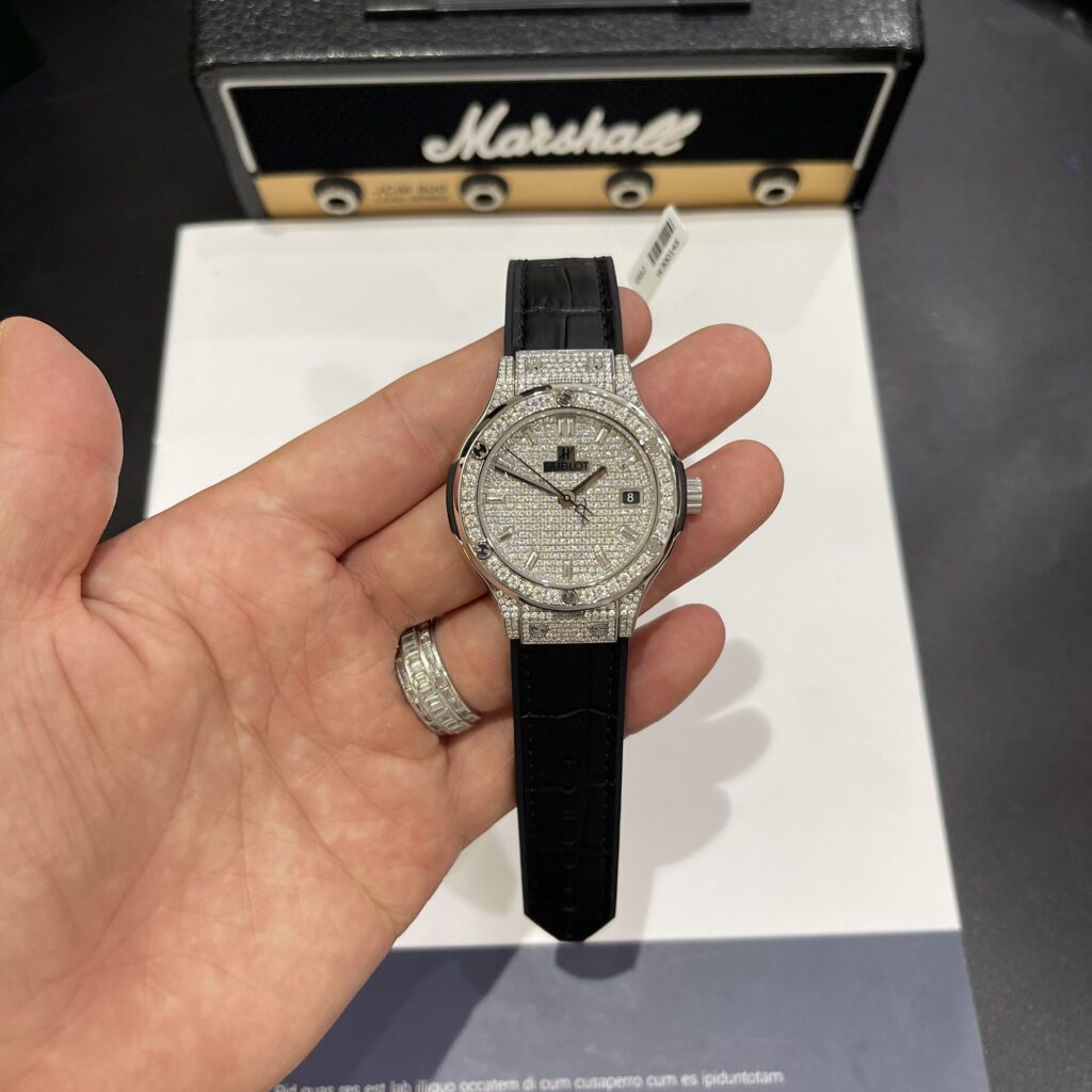 Hublot Replica 11 Watch Classic Fusion Full Diamond Moissanite 38mm - Elite Watch Atelier