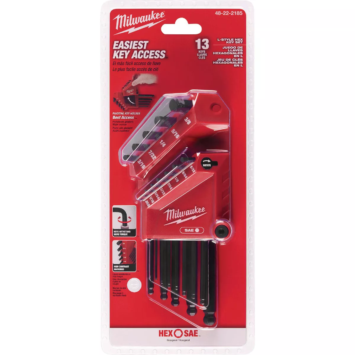 Milwaukee SAE Ball-End L-Style Hex Key Set (13-Piece)