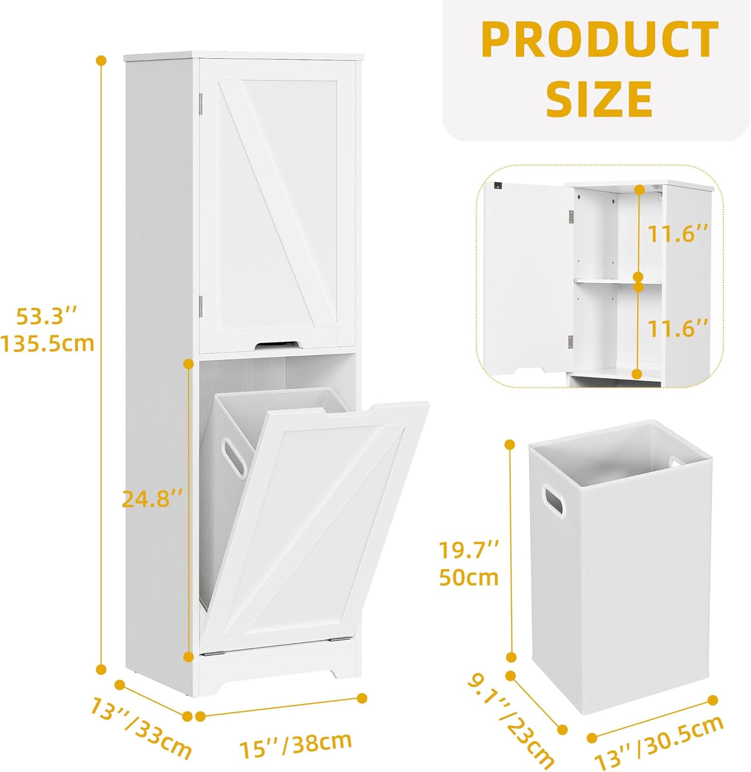 DWVO Tilt Out Laundry Hamper - 53