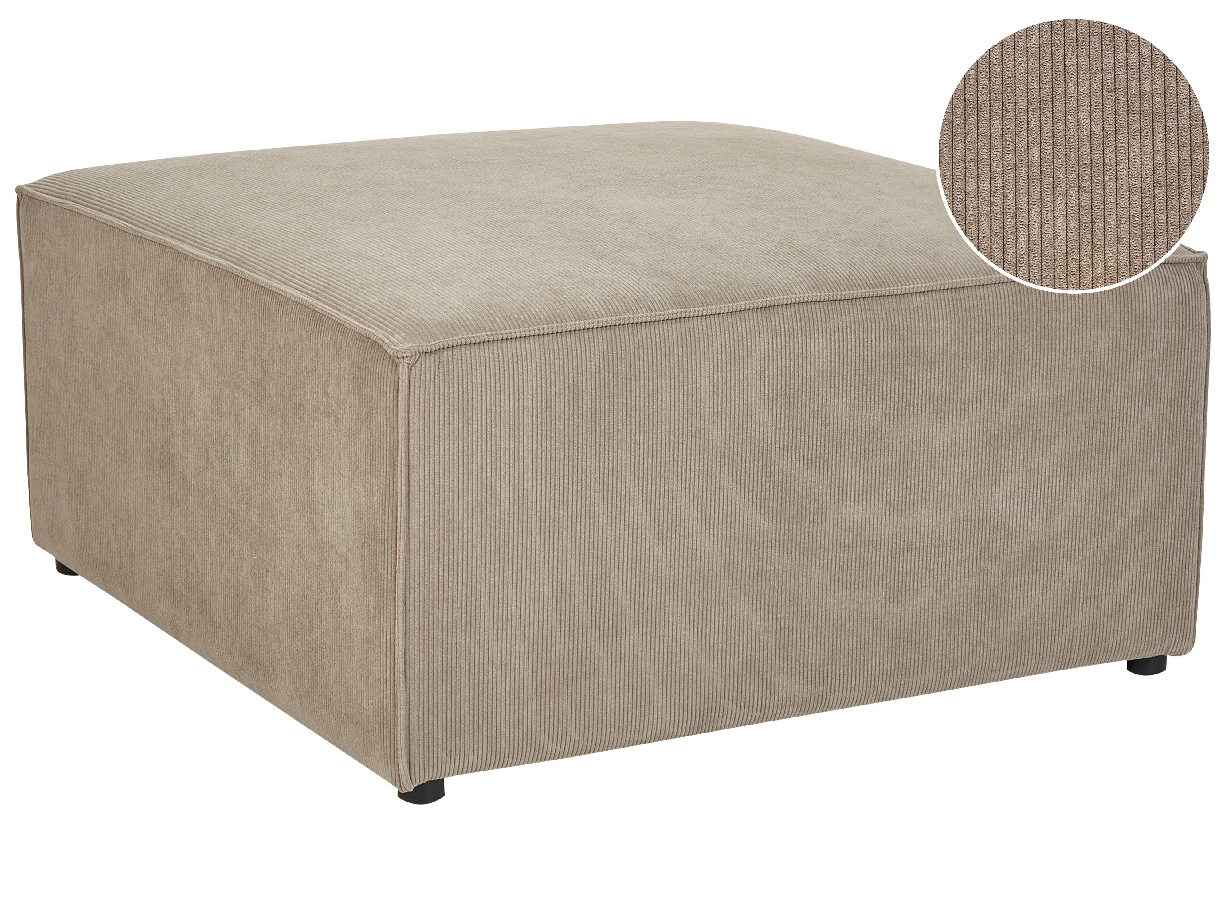 Ottoman LEMVIG Corduroy Taupe