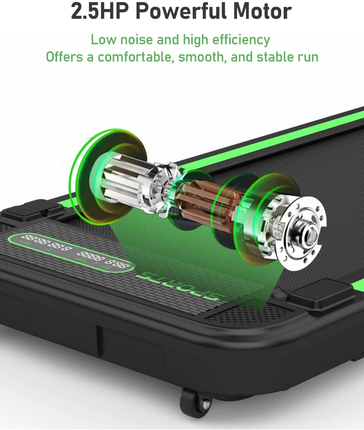Delfy 2 in 1 Under Desk Treadmill, Folding Treadmill 2.5HP with Remote Control, 0.6-7.6 mph, LED Display, Phone/Tablet Holder, Electric Walking Running Machine for Home Office, No Assembly Needed