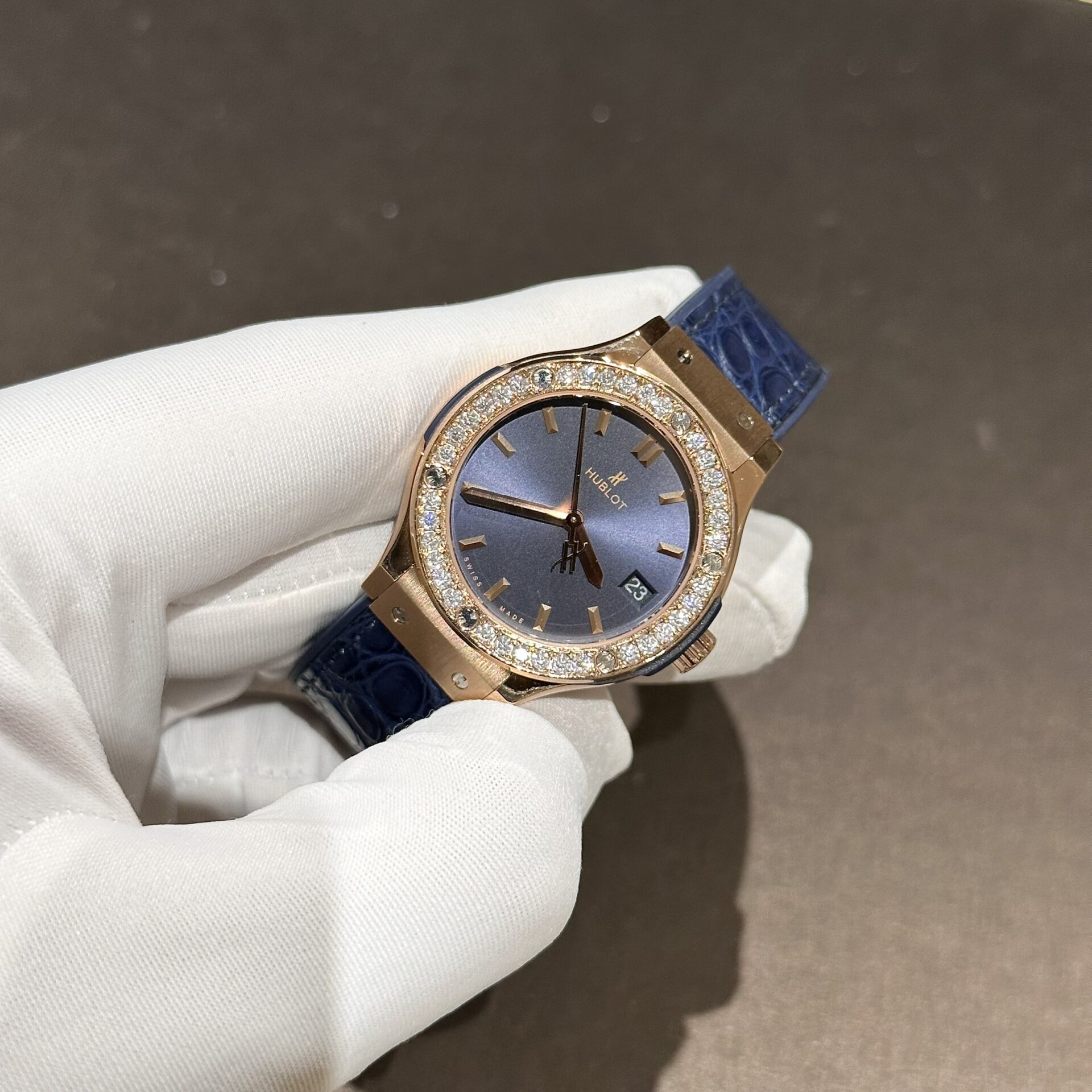 Hublot Replica 1:1 Watch With Moissanite Diamonds Blue 33mm - Top club