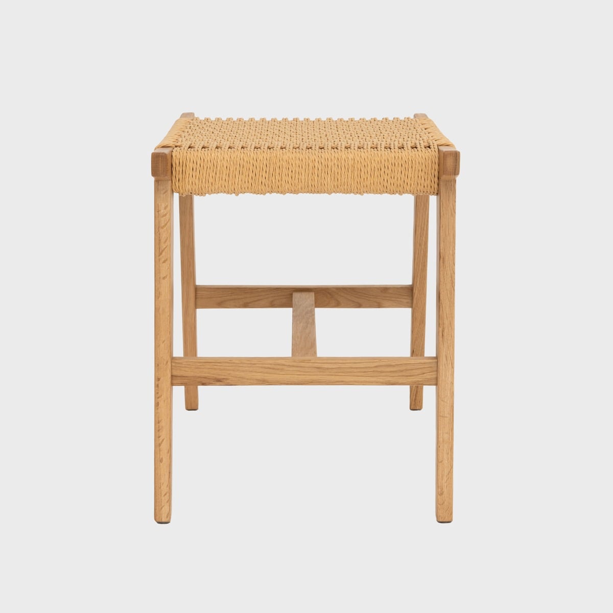 Taboret NOVUM drewniany dębowy naturalny 52x34x42 cm