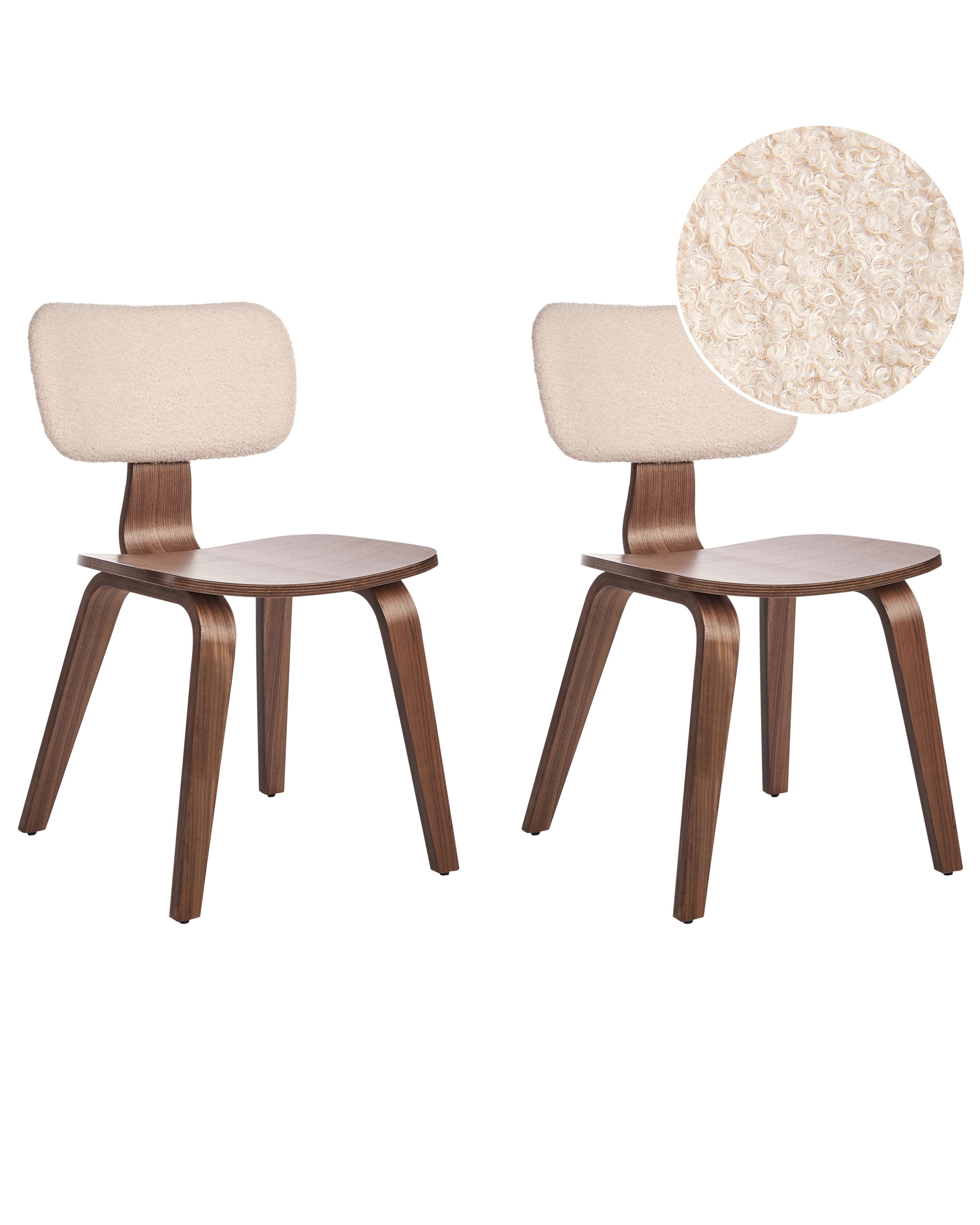 Set of 2 Dining Chairs LUCINDA Wood Dark Brown