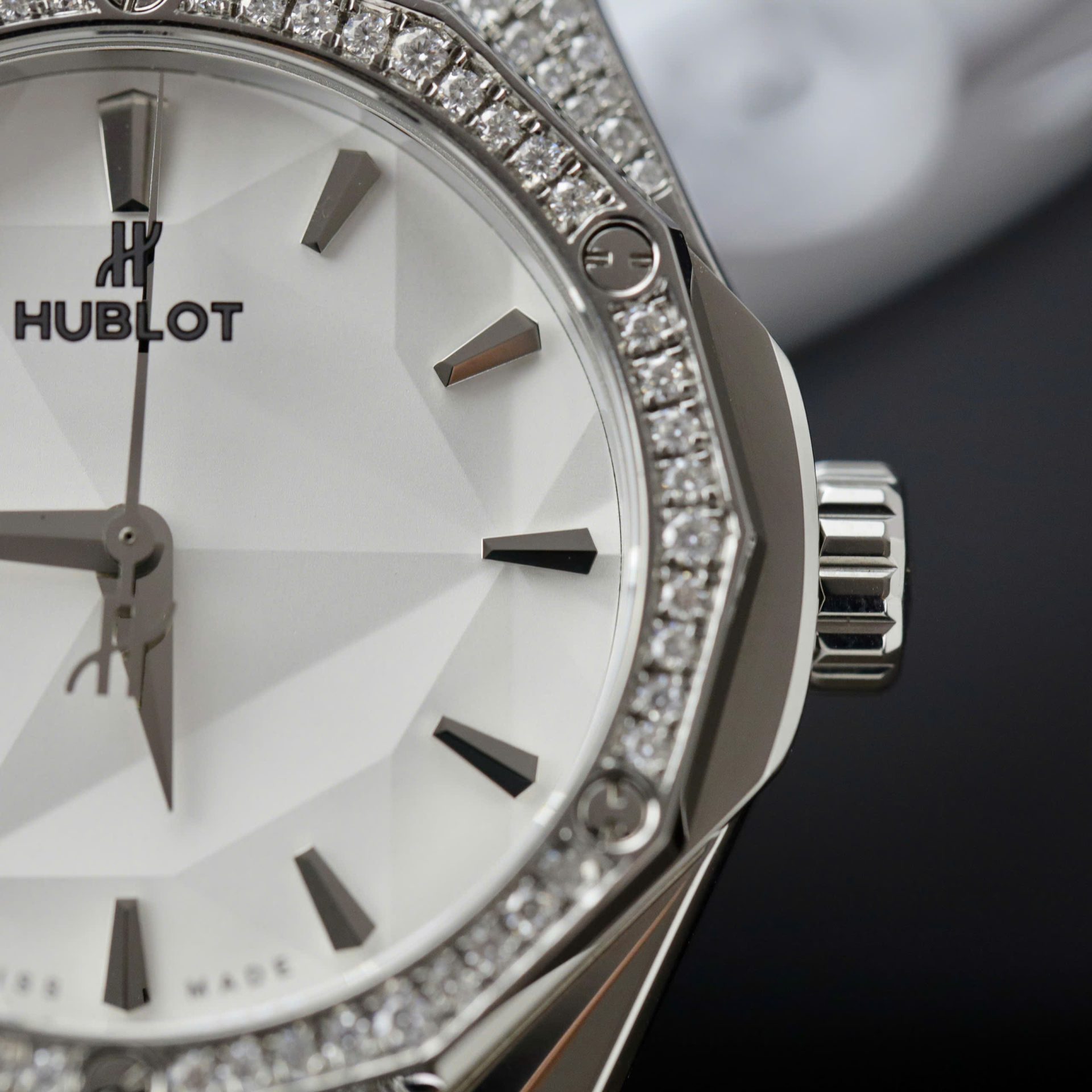 Hublot Orlinski White Dial Replica Watch Custom Moissanite Diamonds Hong Kong 40mm - Top club