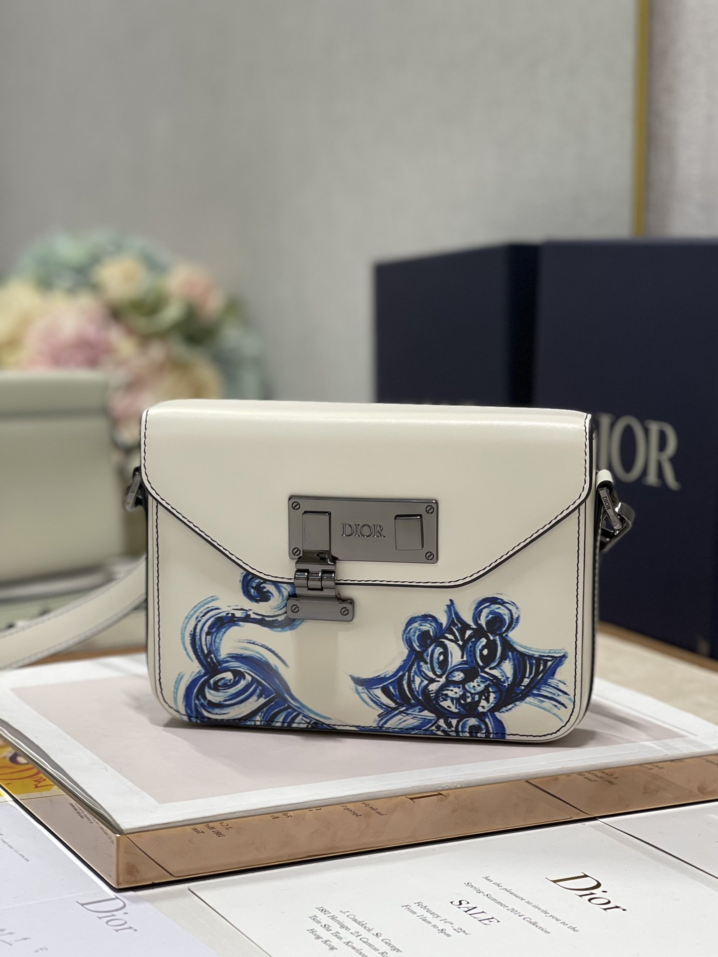 Christian Dior Lock Handbag White For Women 7.5in/19cm CD1:1High-quality replica