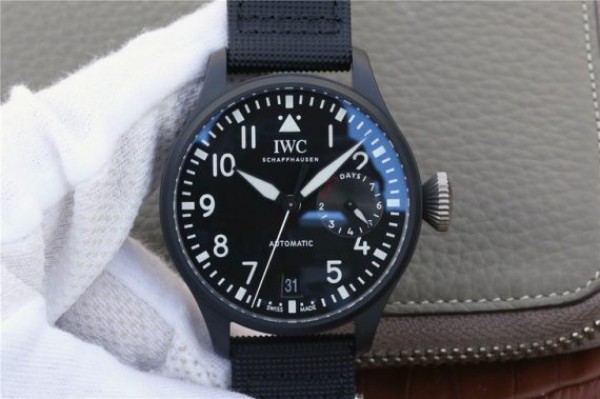 Replica IWC Big Pilot Real PR IW502001 Real Ceramic ZF V2 Black Calfskin Strap A51111 - Top club