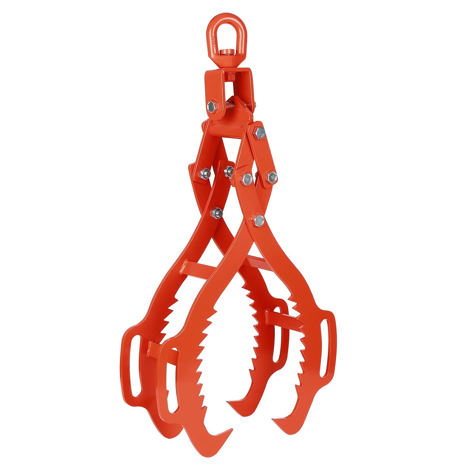 36 Inch Log Lifting Tongs, Heavy Duty Steel Swivel Dragging Tongs, 4 Claw Log Grabber Hook with Operating Handle, 3306LBS Capacity Upgraded Timber Claw Hook for Tractor ATVs Trucks Accessories