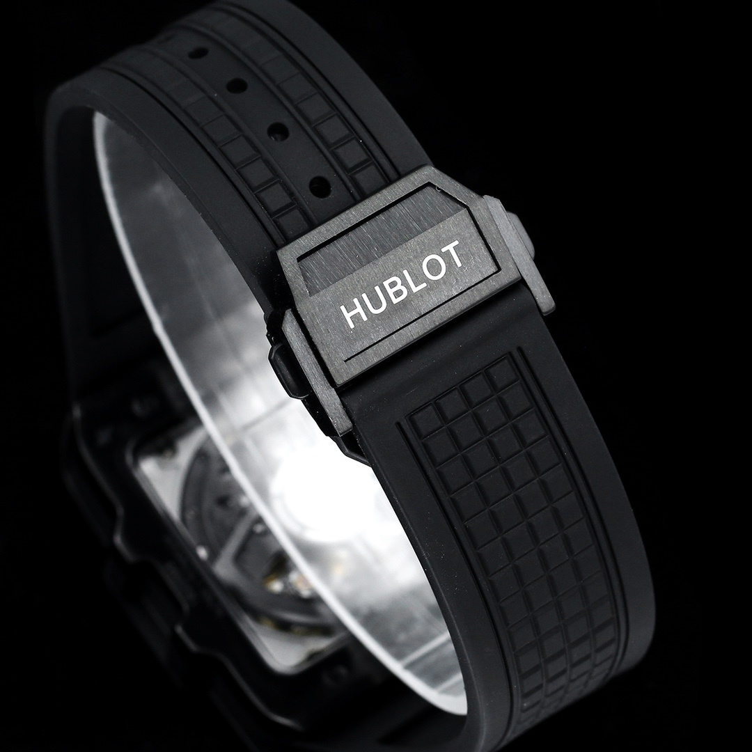 Hublot Big Bang, Square Bang Unico 42mm Textured Rubber Strap(1:1 replica) - Top club