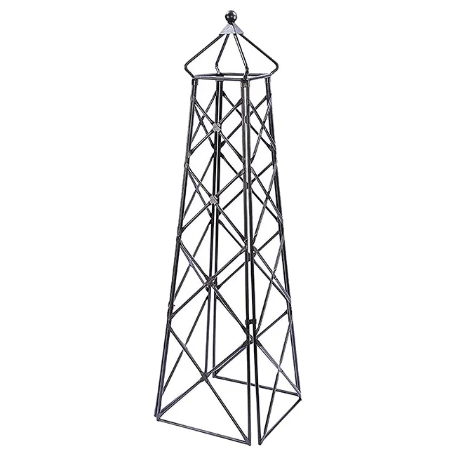 Achla Designs Lattice Obelisk Garden Trellis, 67 Inch Tall, Graphite Powder Coat Finish - Image 2