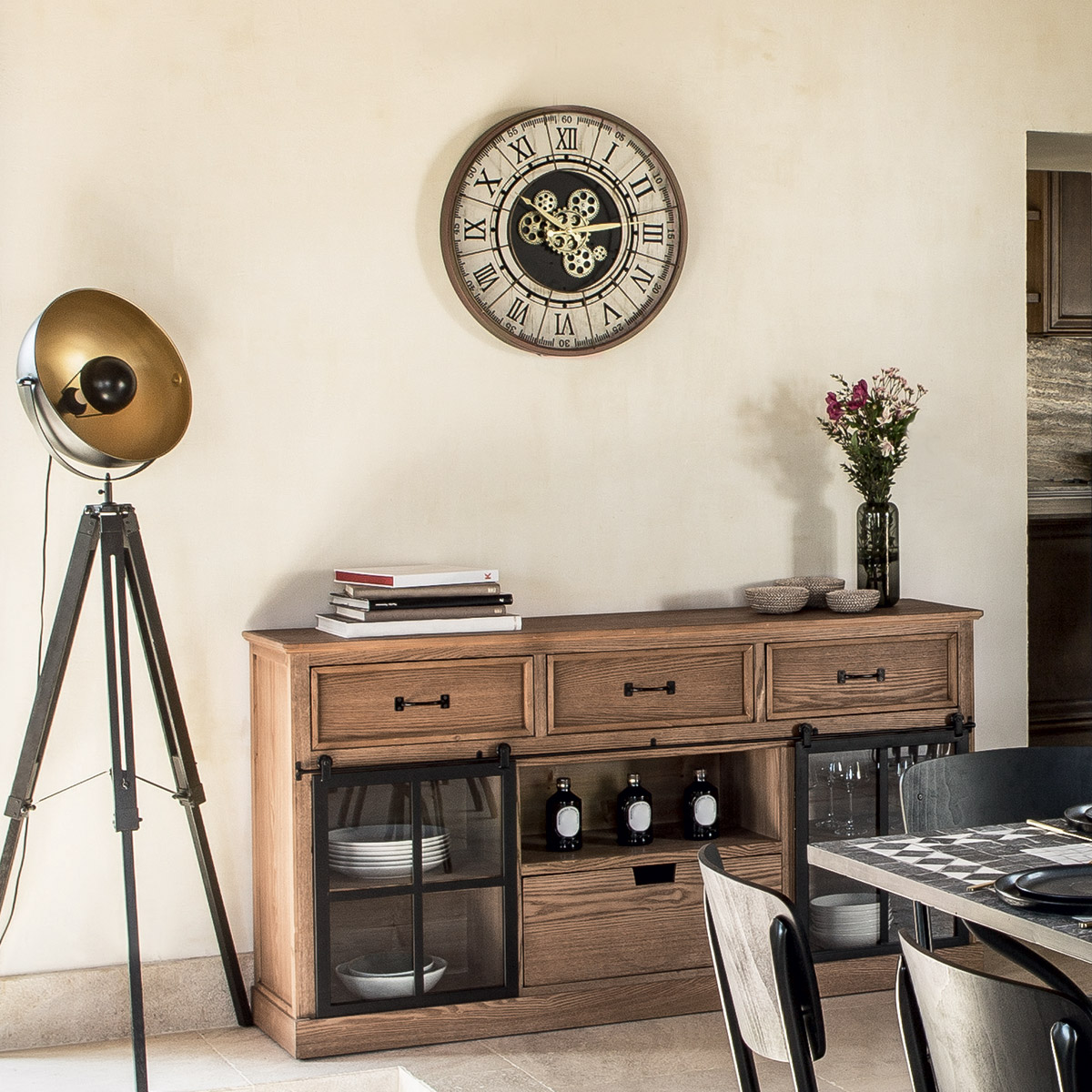 Clock"Stella" Metal, D.57 cm