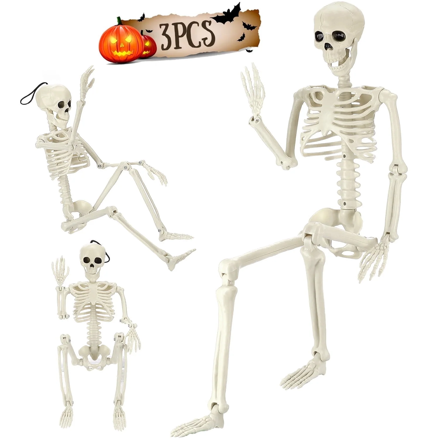 Ayieyill 2pcs Skeleton and Dog Skeleton Halloween Decorations Posable Skeletons Halloween Decorations Indoor Outdoor - Image 2 Ayieyill 2pcs Skeleton and Dog Skeleton Halloween Decorations Posable Skeletons Halloween Decorations Indoor Outdoor - Image 2