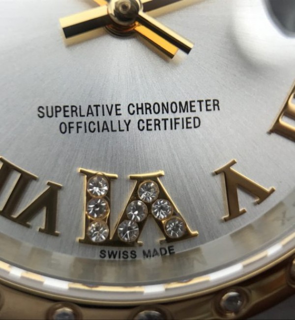 Replica Rolex DateJust 31mm Diamonds Bezel Roman Markers White Dial Bracelet A2235 - Top club
